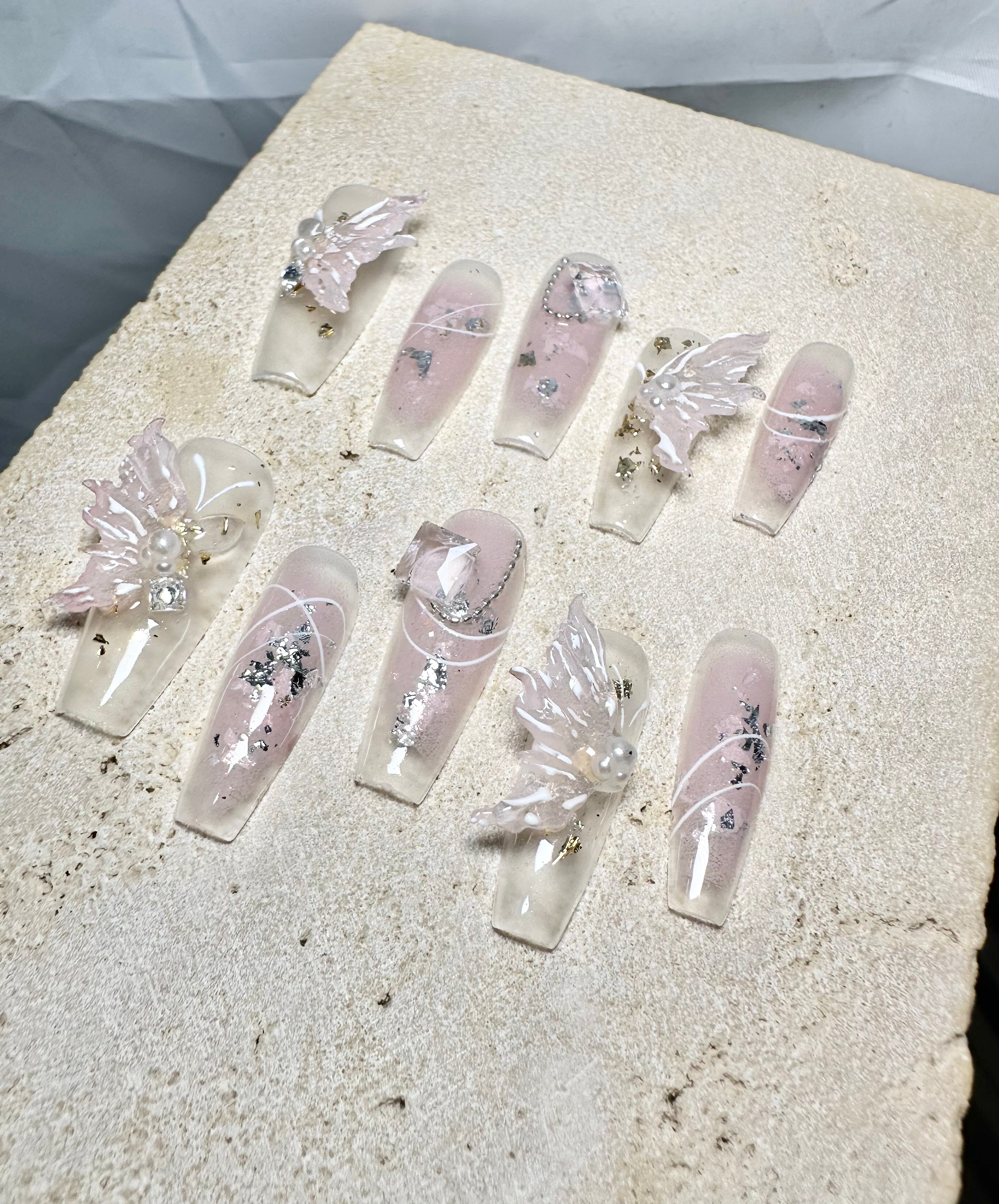 Crystal Butterfly Press On Nails