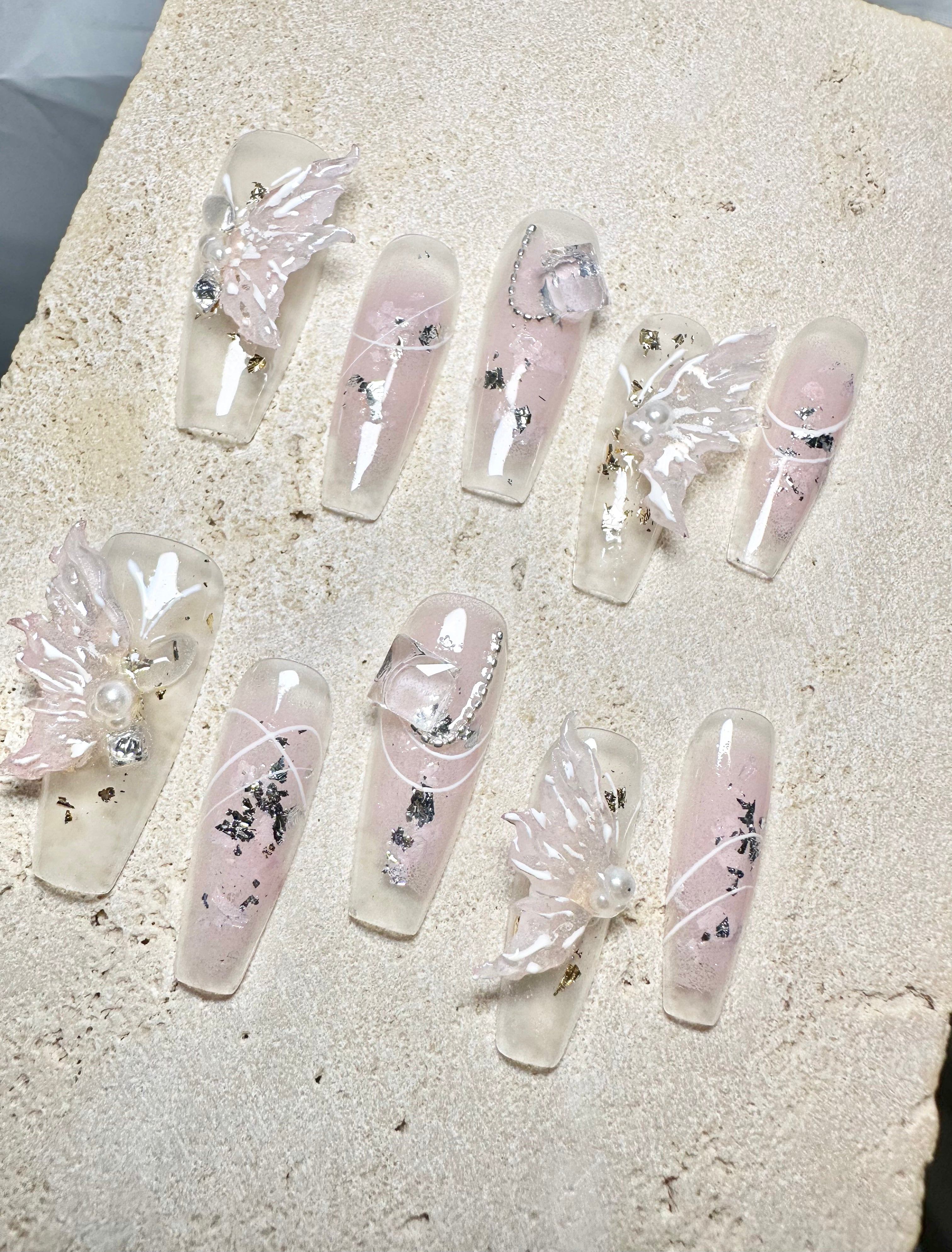 Crystal Butterfly Press On Nails