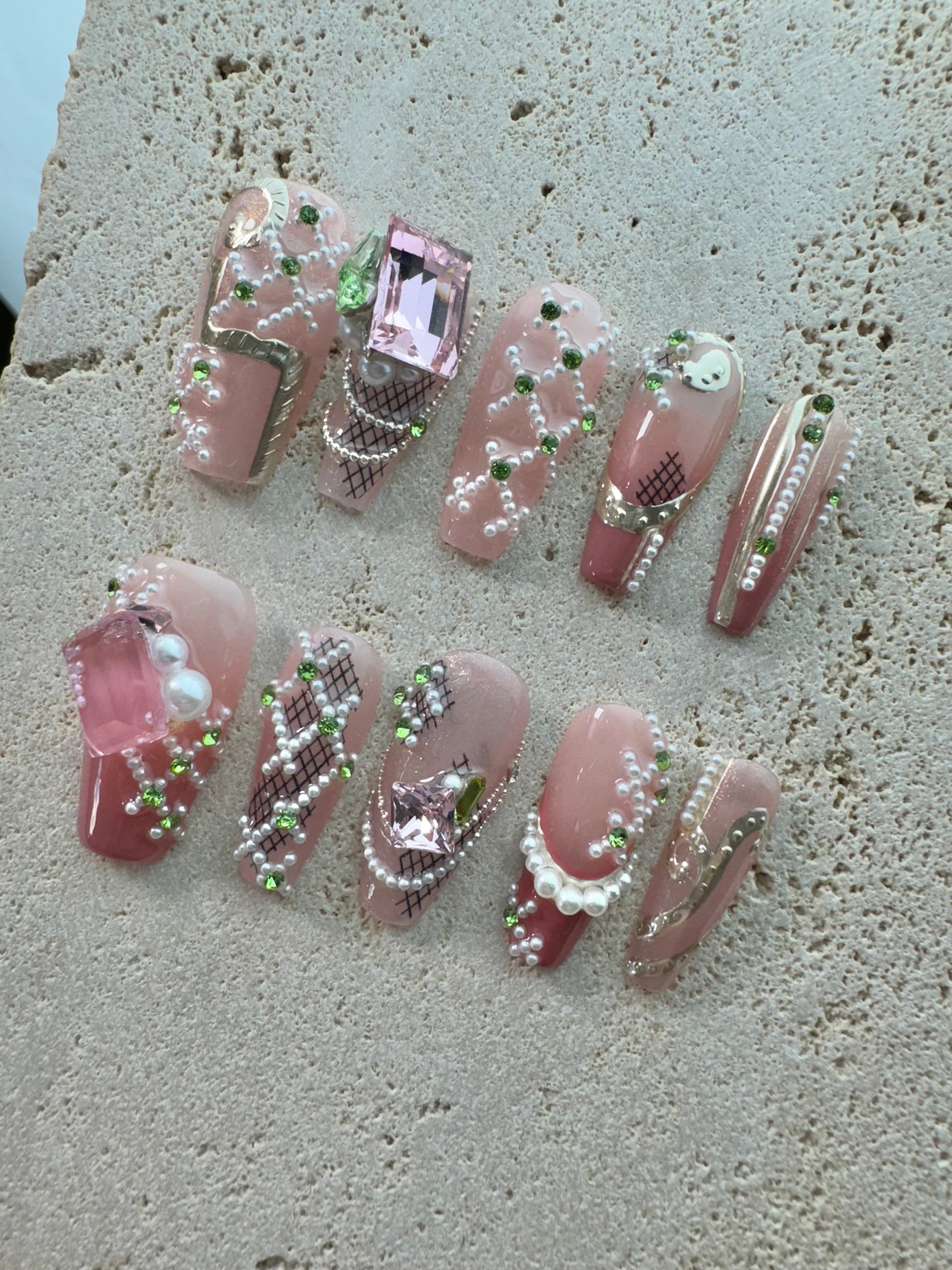 Princess Anastasia Press On Nails- Pink
