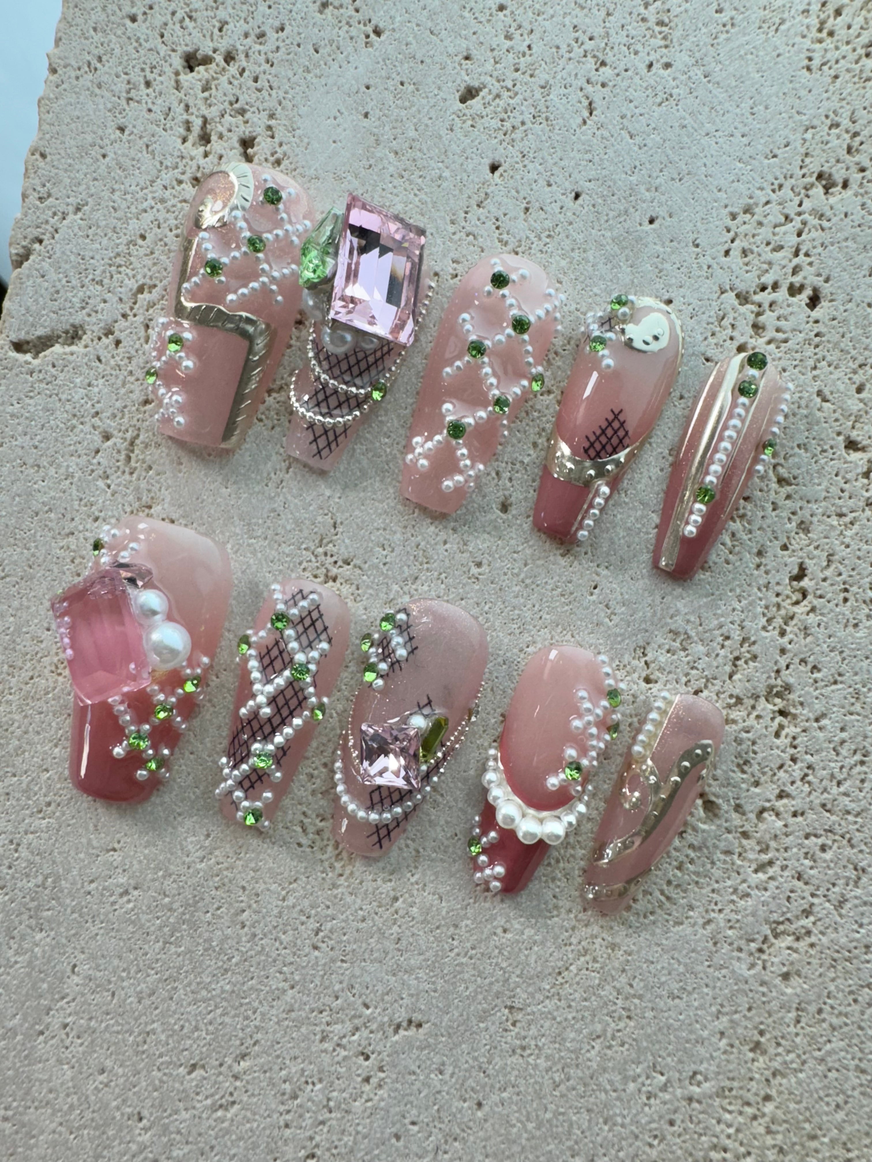 Princess Anastasia Press On Nails- Pink