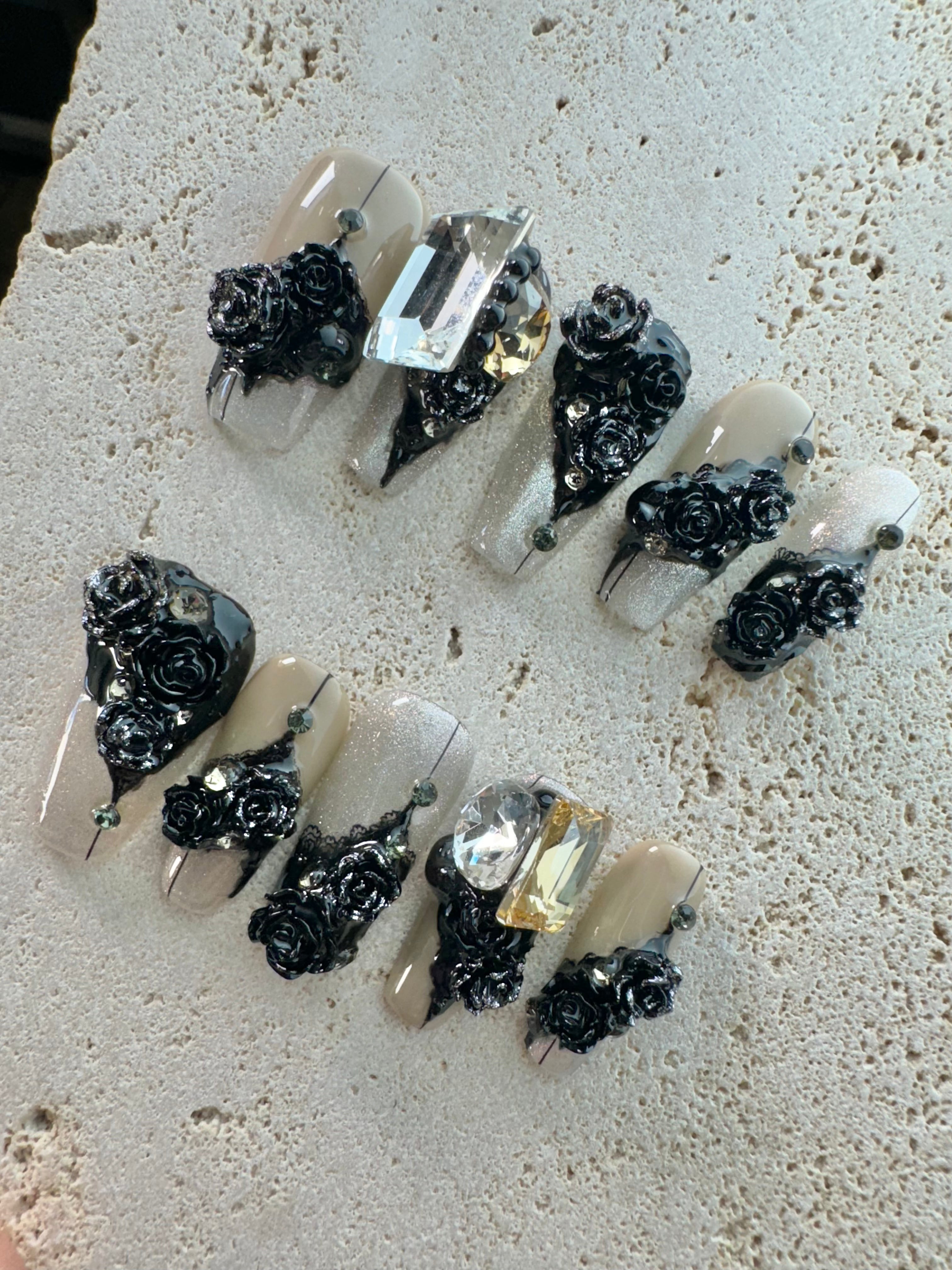 Gothic Rose Press On Nails