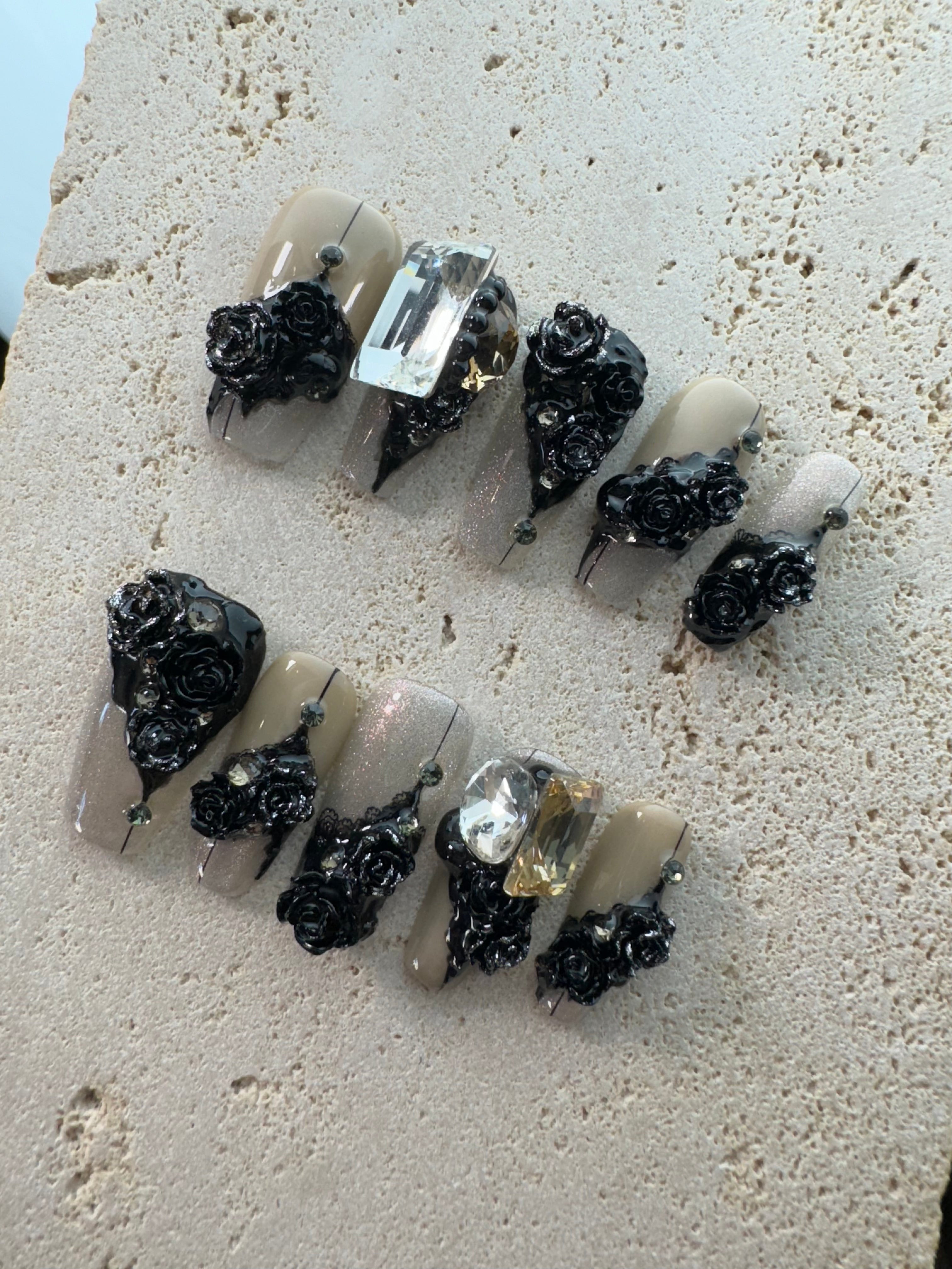 Gothic Rose Press On Nails