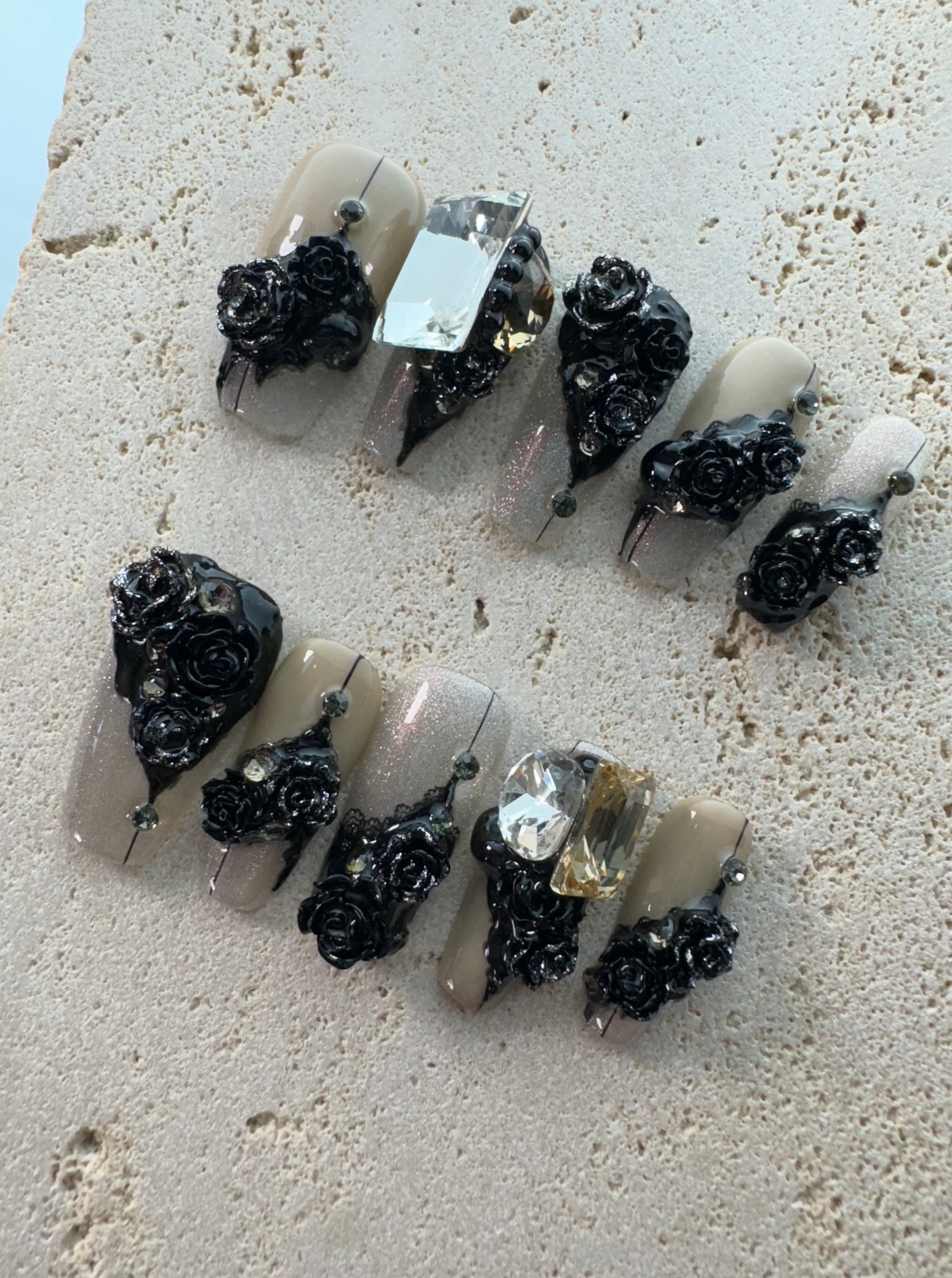 Gothic Rose Press On Nails