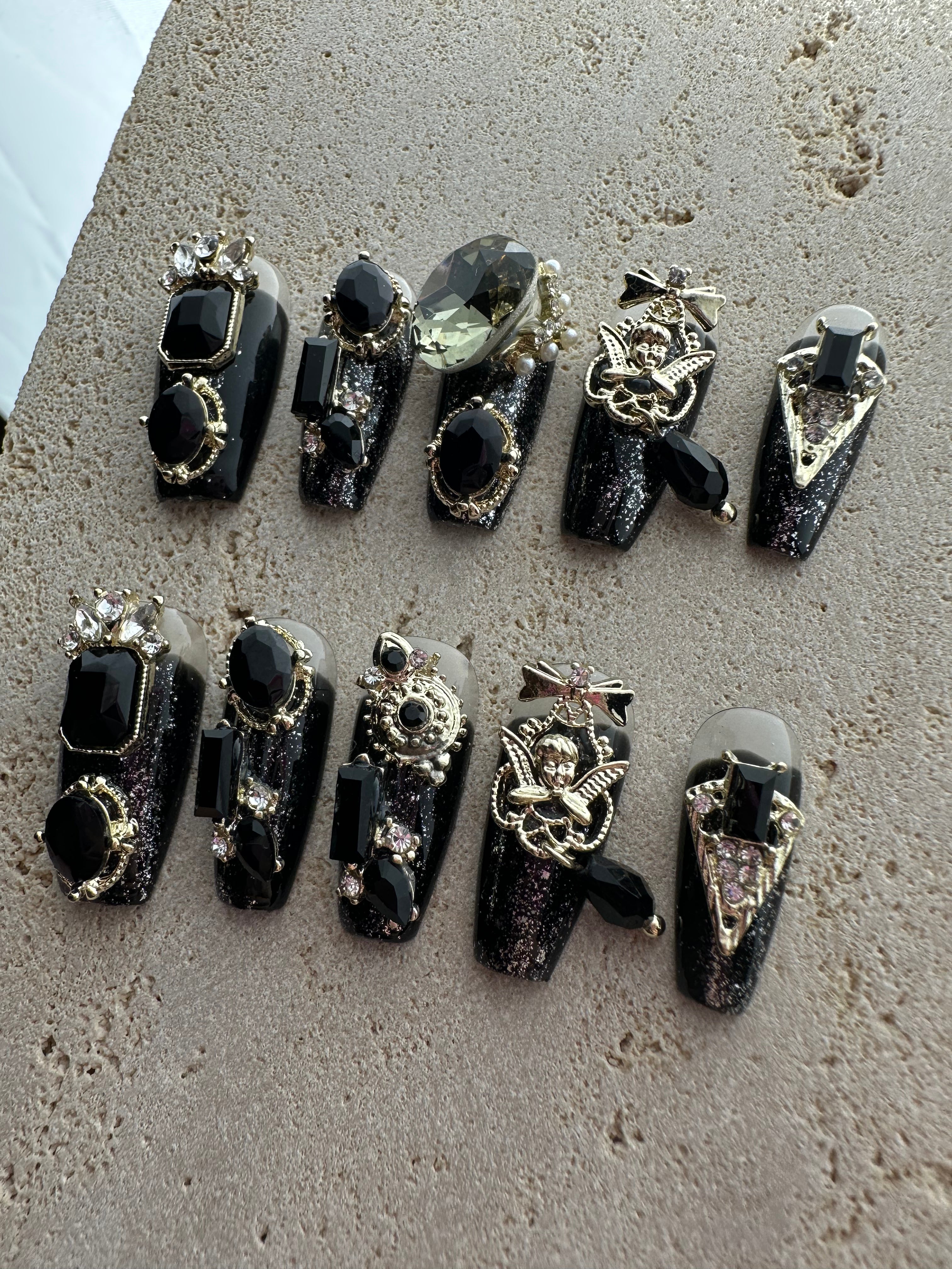 Black Diamond Press On Nails
