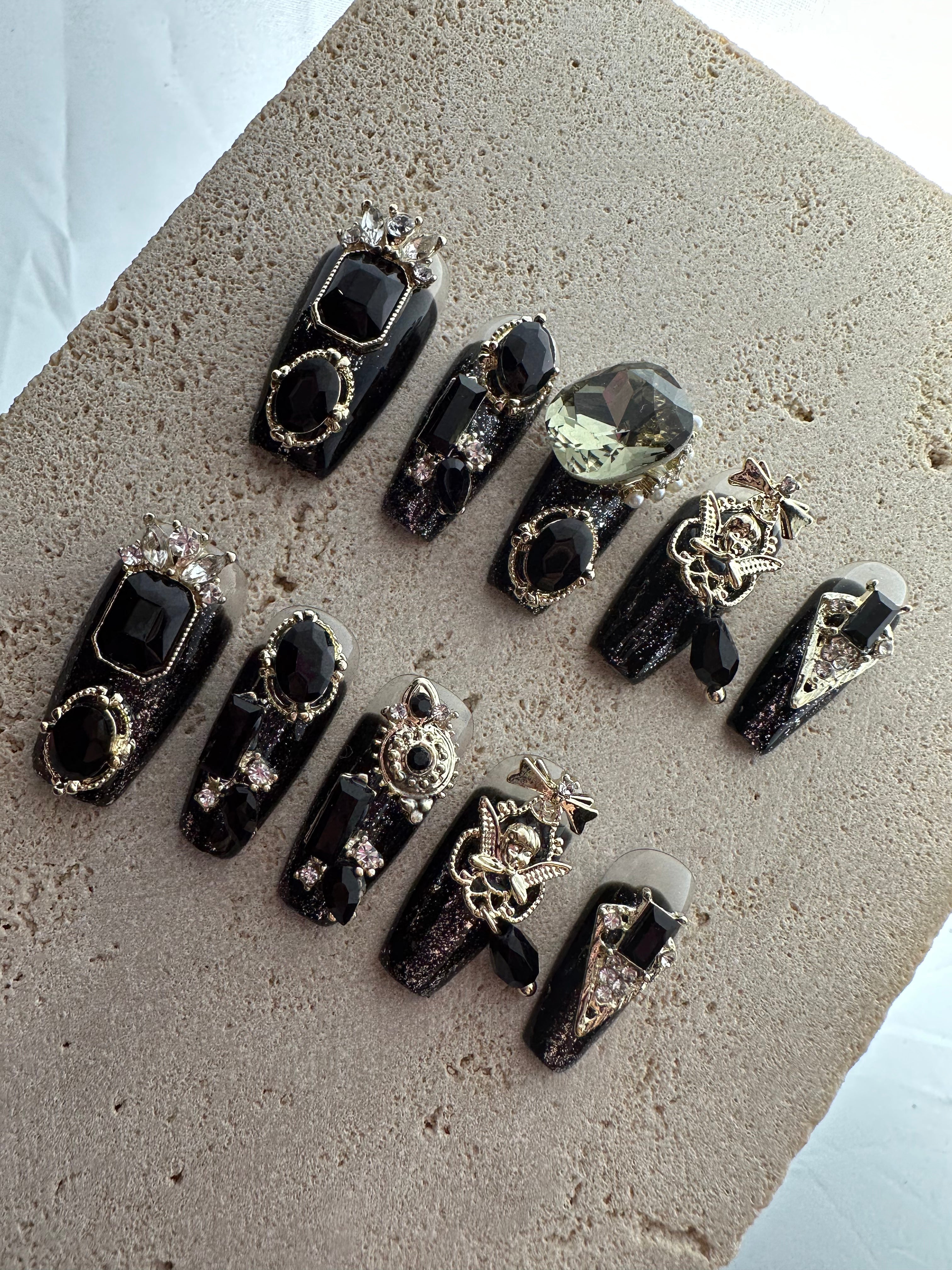 Black Diamond Press On Nails
