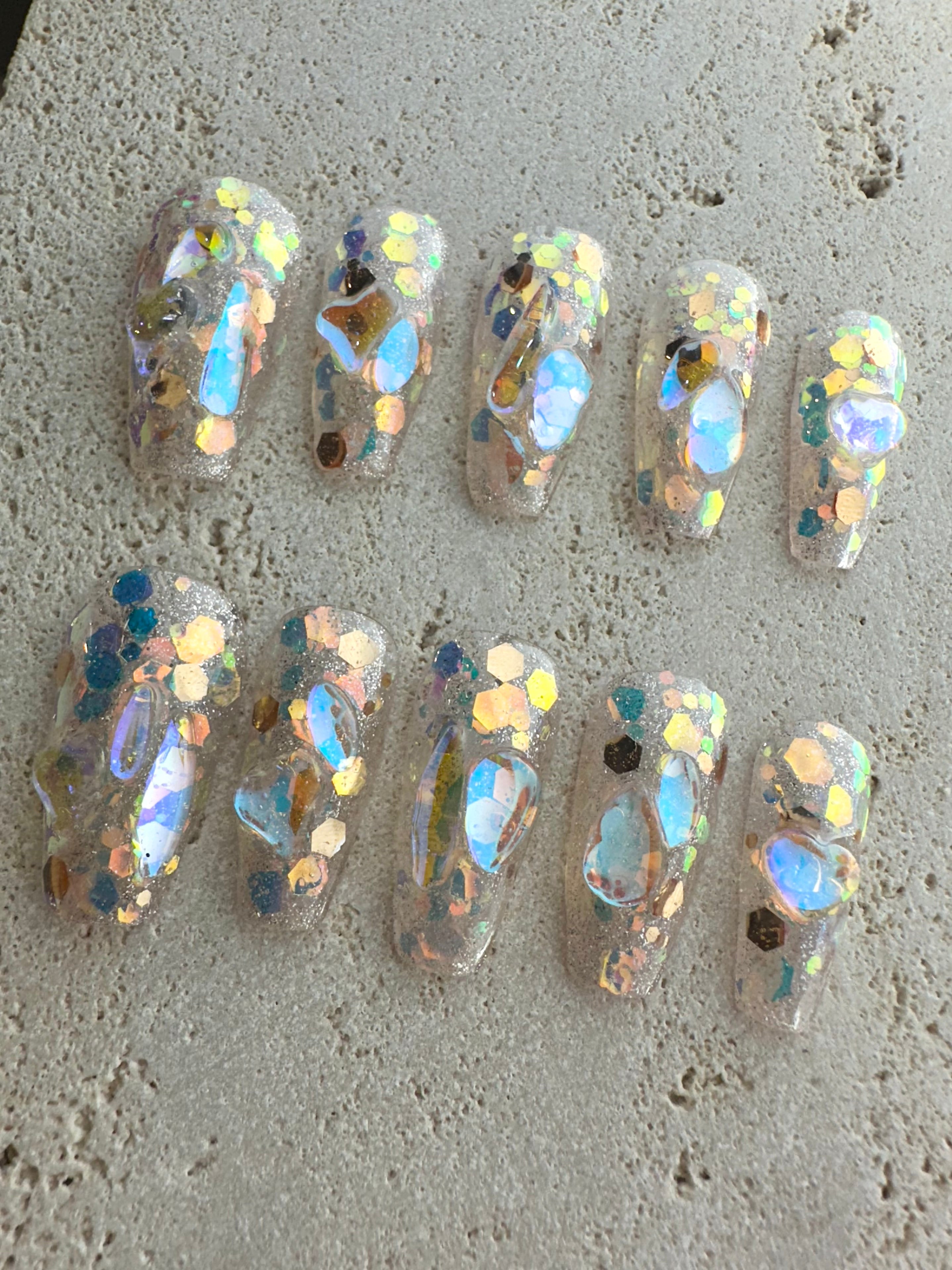 Glitter Bride Press On Nails