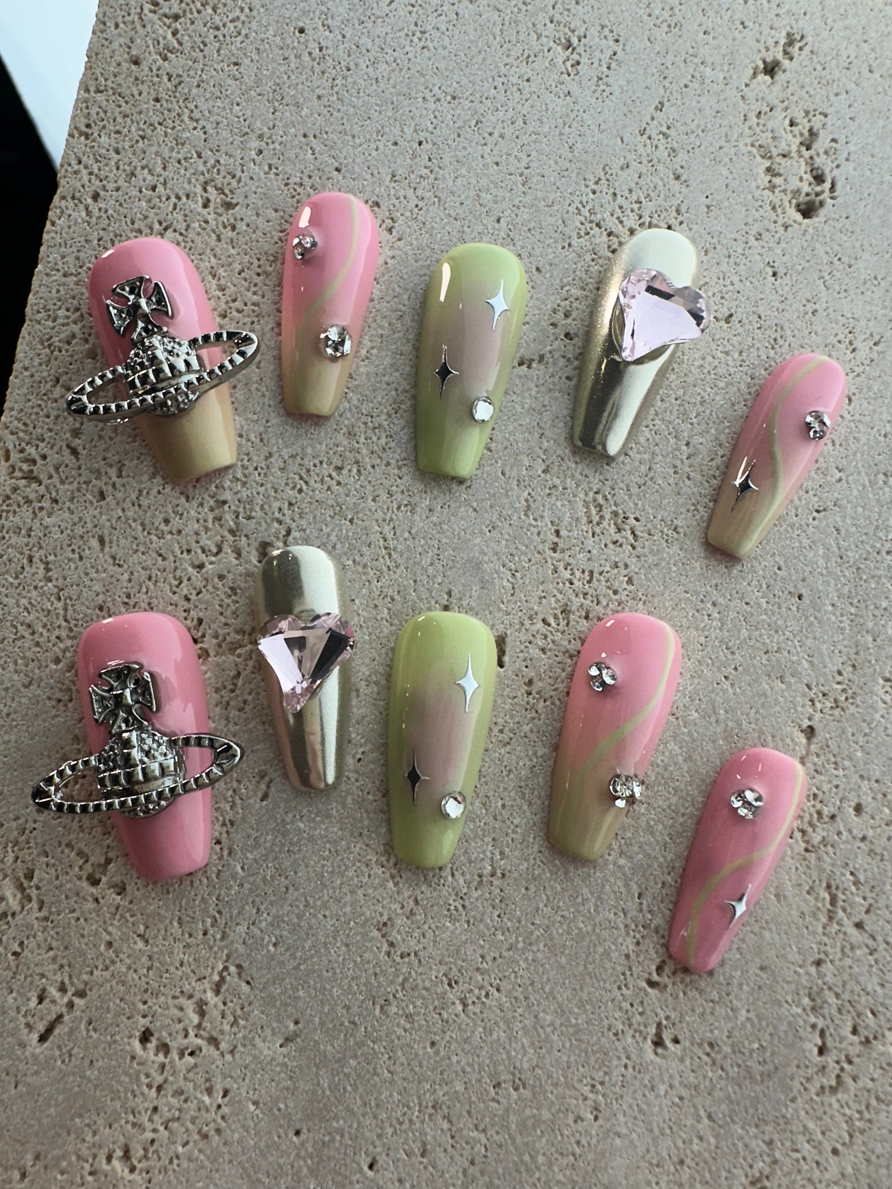 Pink Dopamine Press On Nails