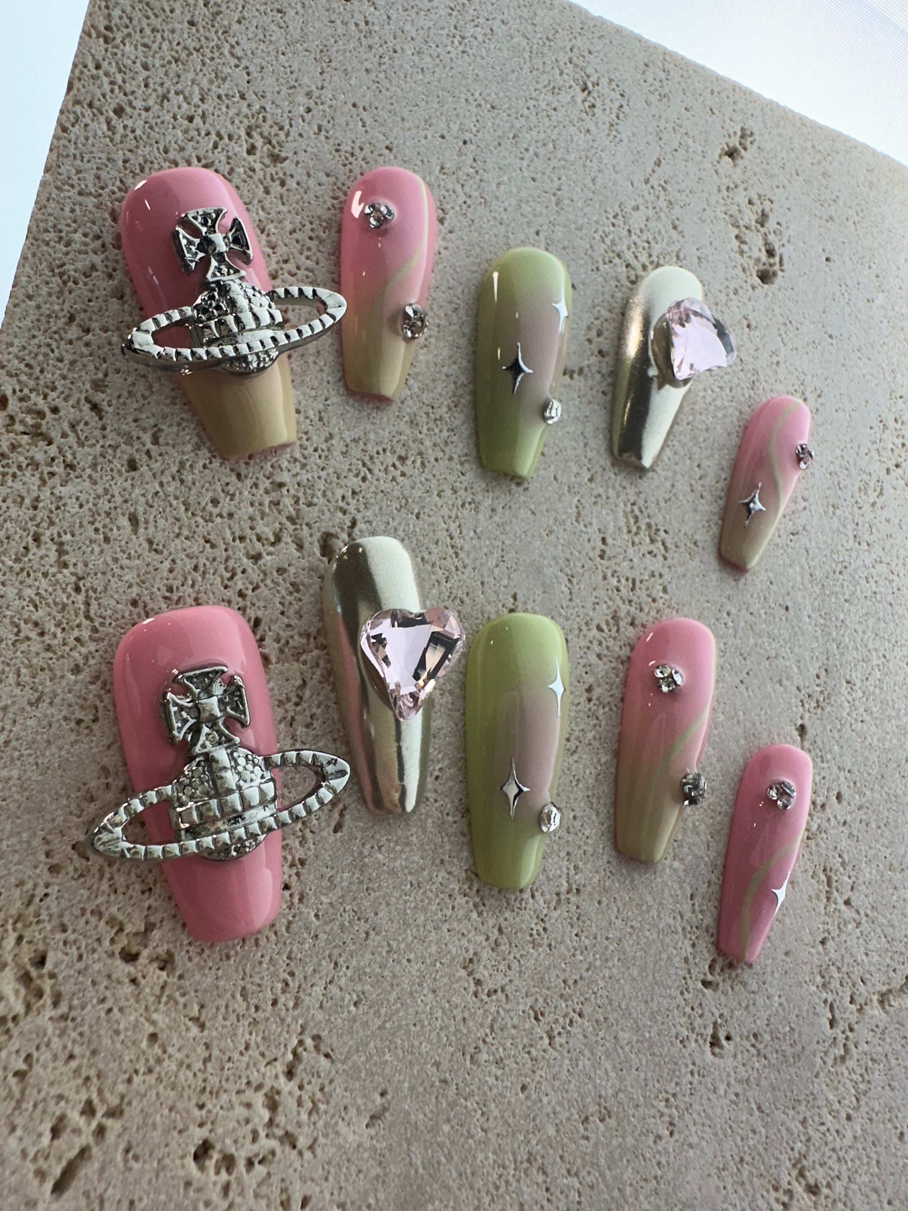 Pink Dopamine Press On Nails