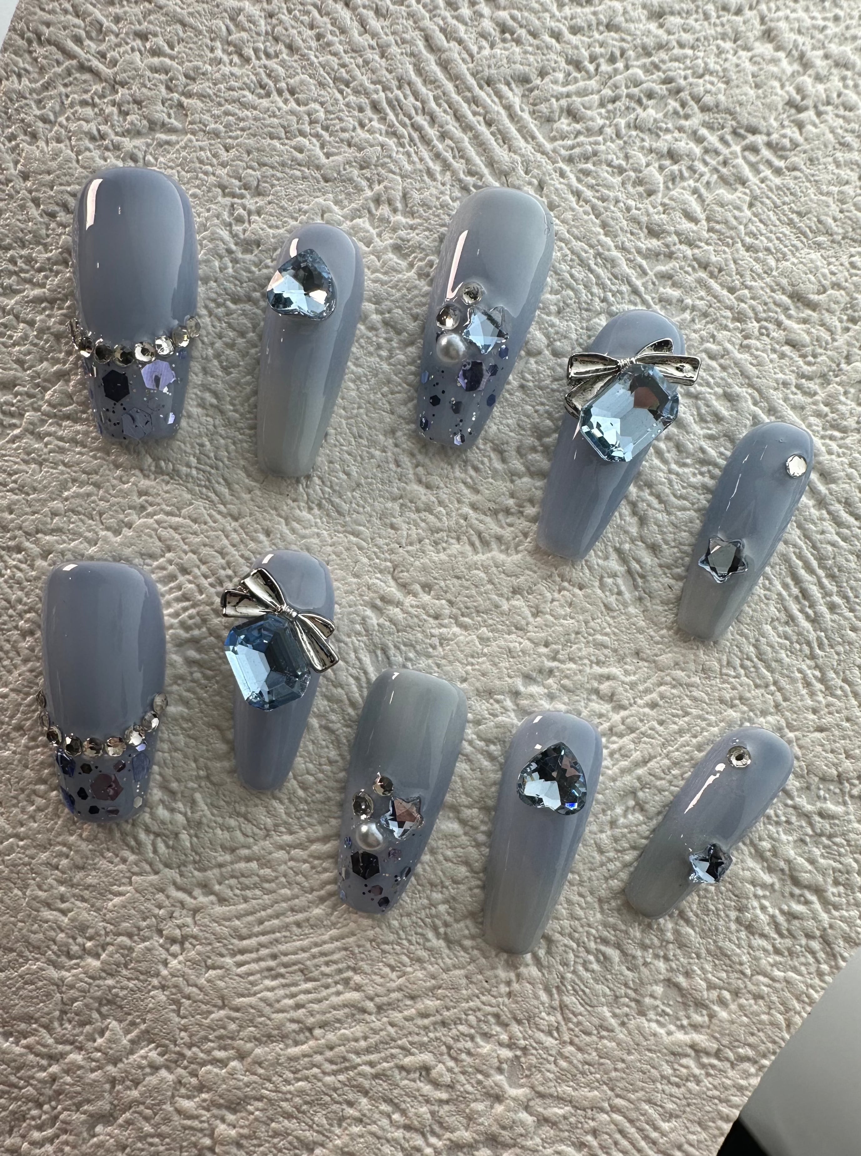 Blue Princess Press On Nails