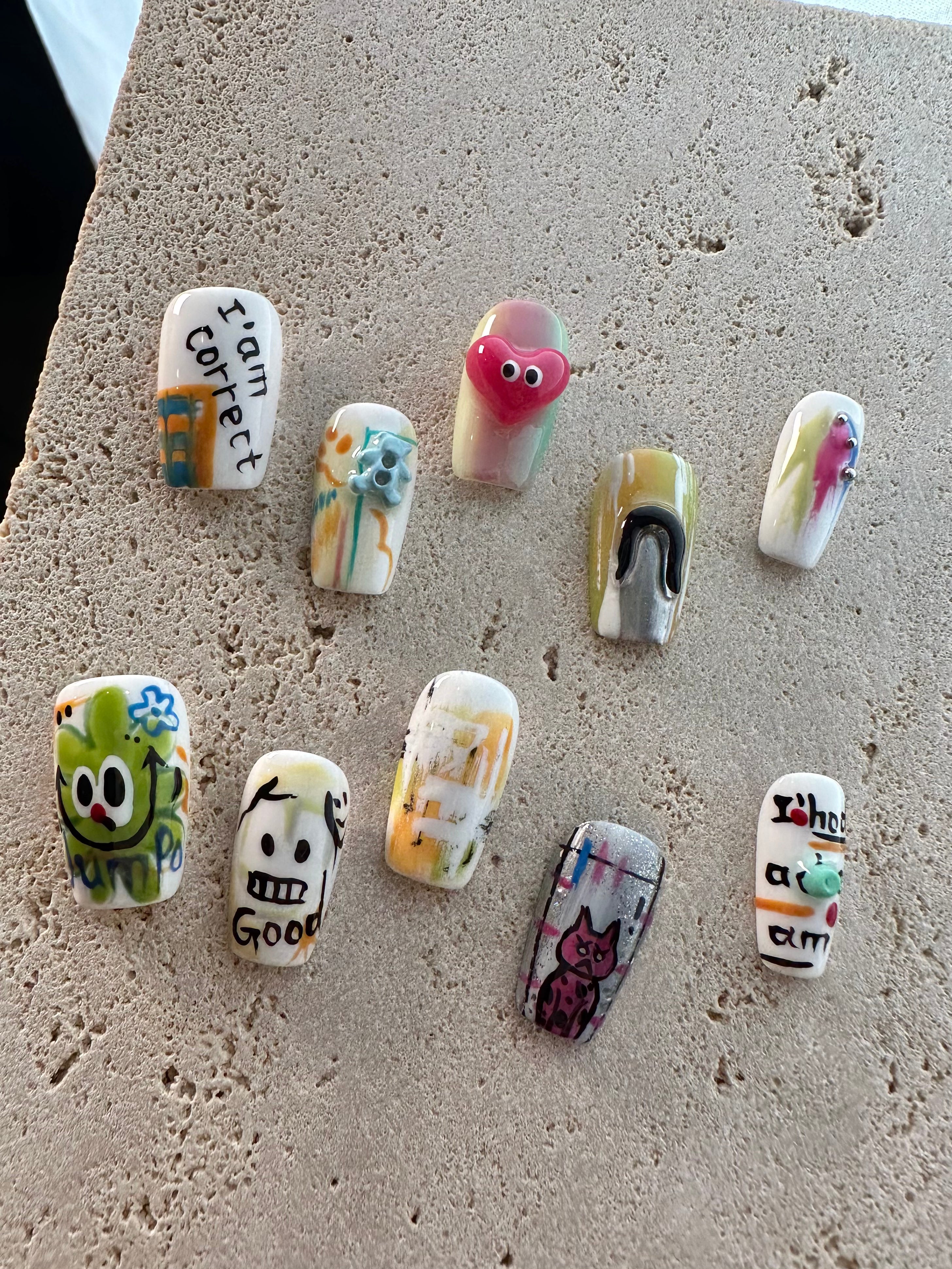 Child Heart Graffiti Press On Nails