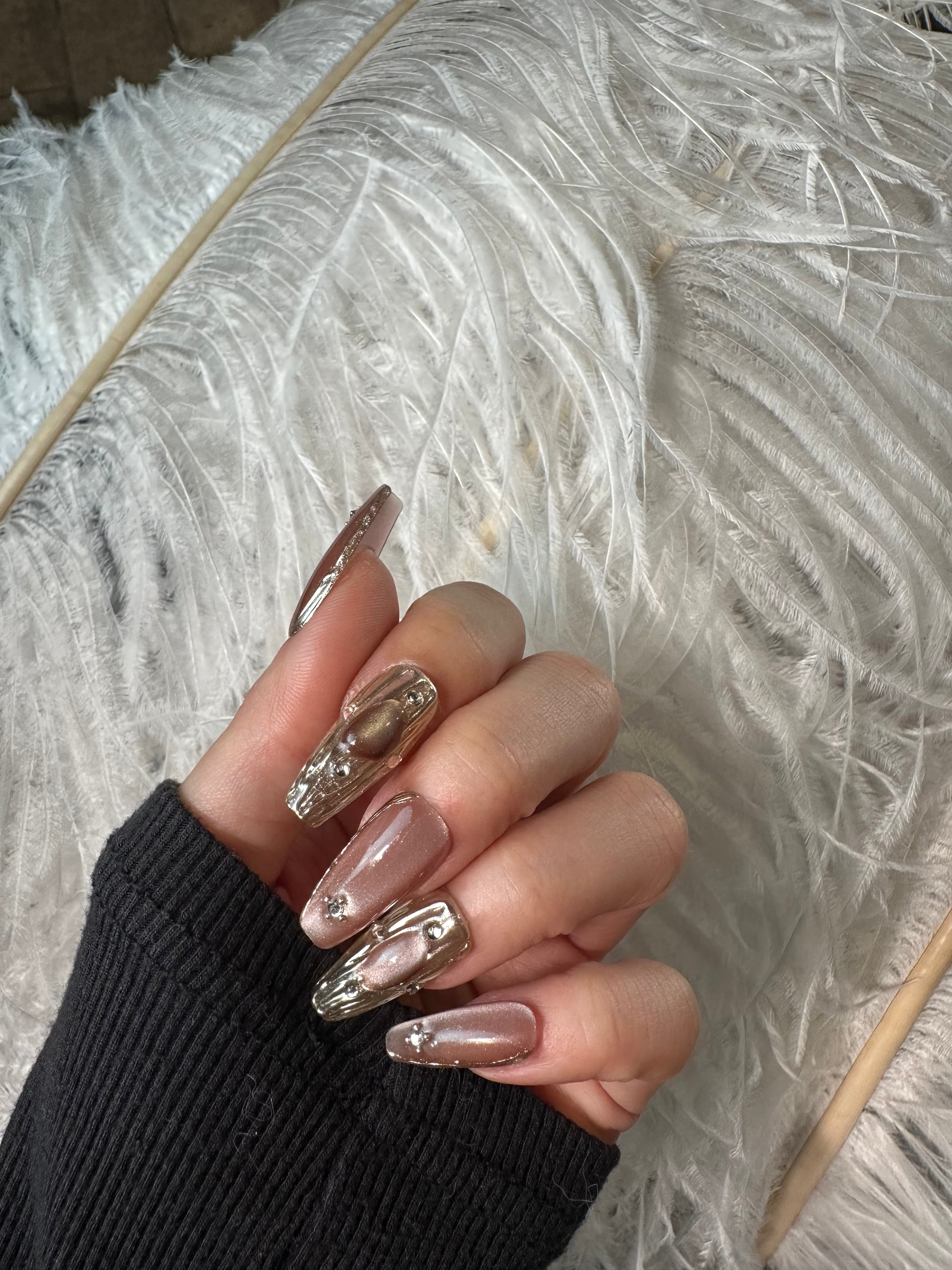 Pink Shine Press On Nails