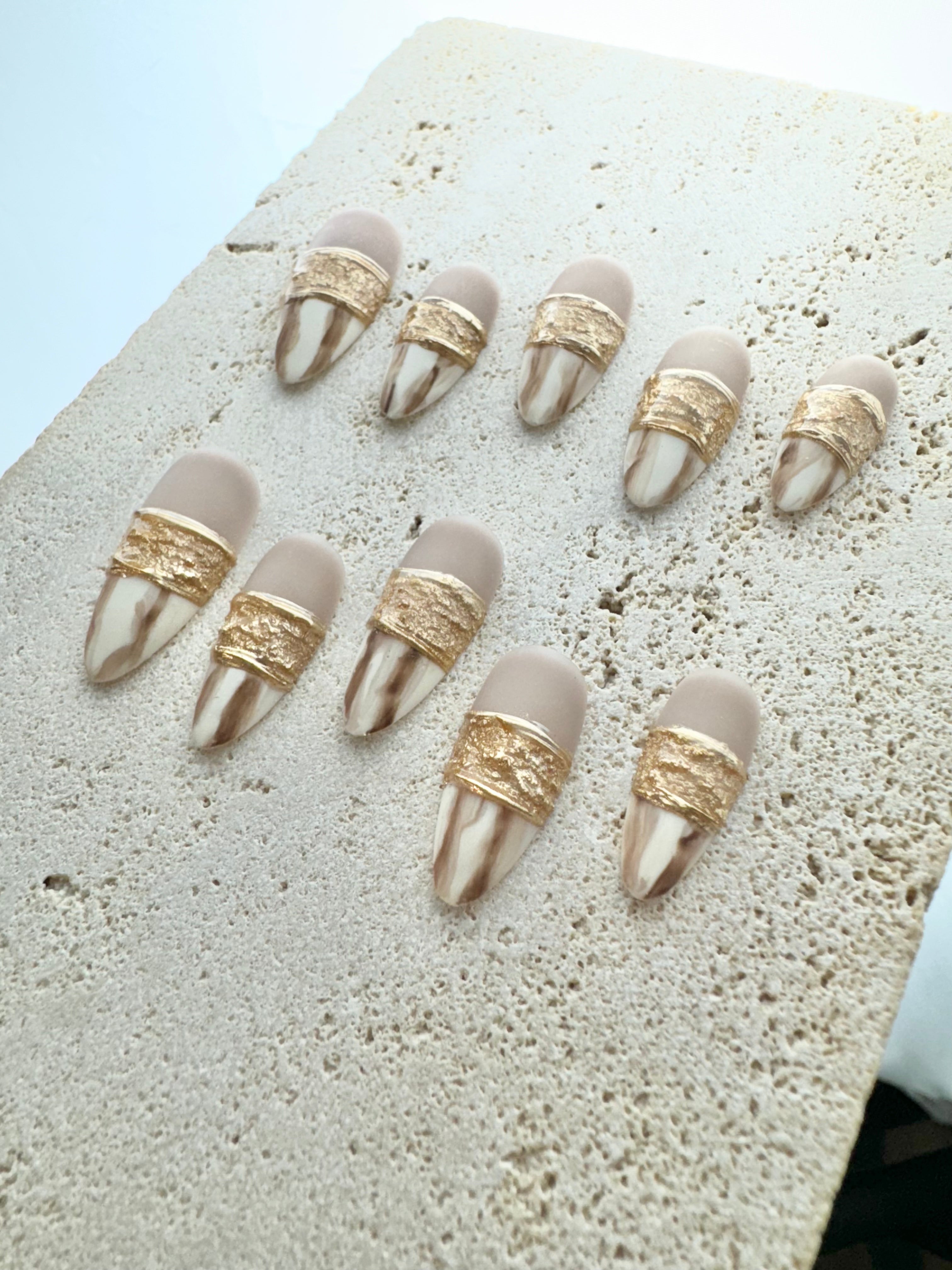 Golden Desert Press On Nails