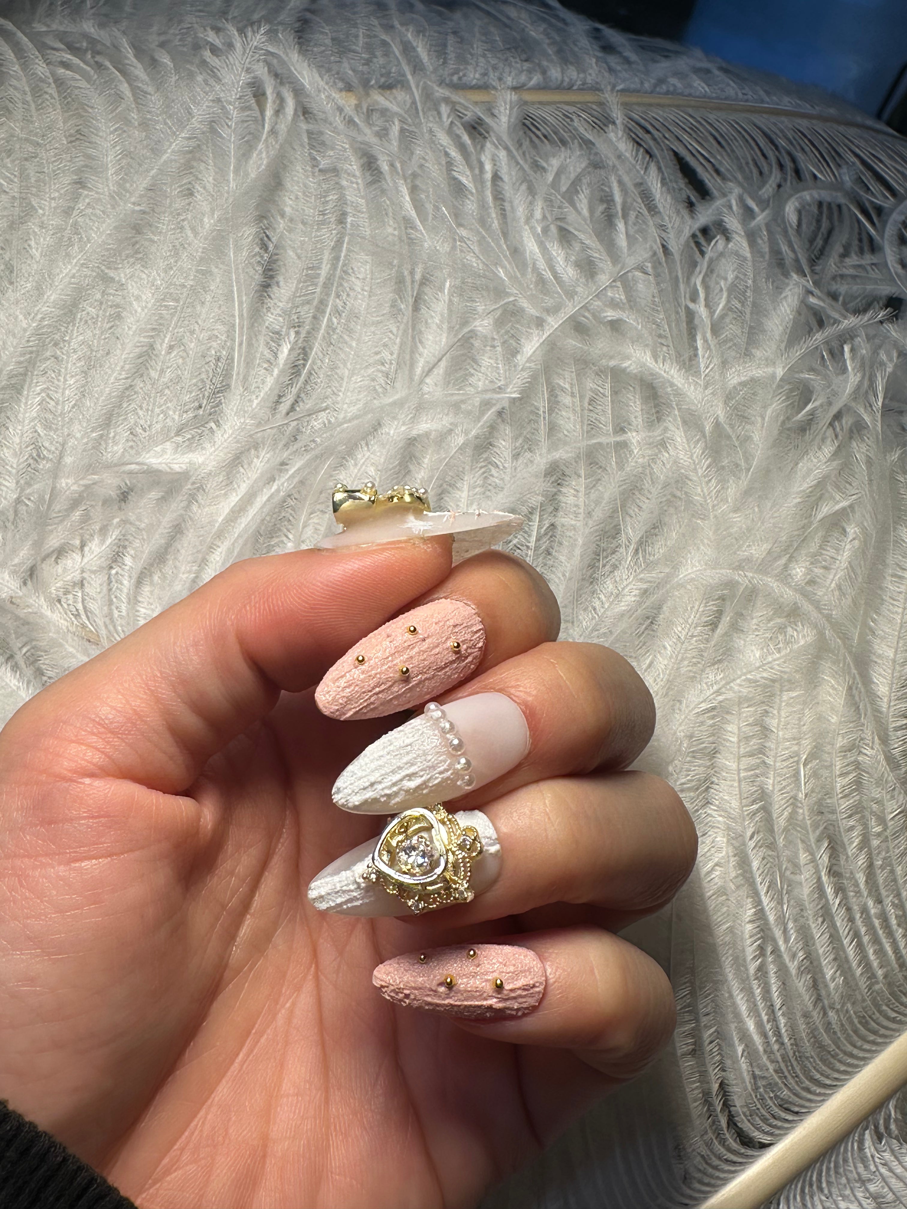 Luxury England Press On Nails- Pink