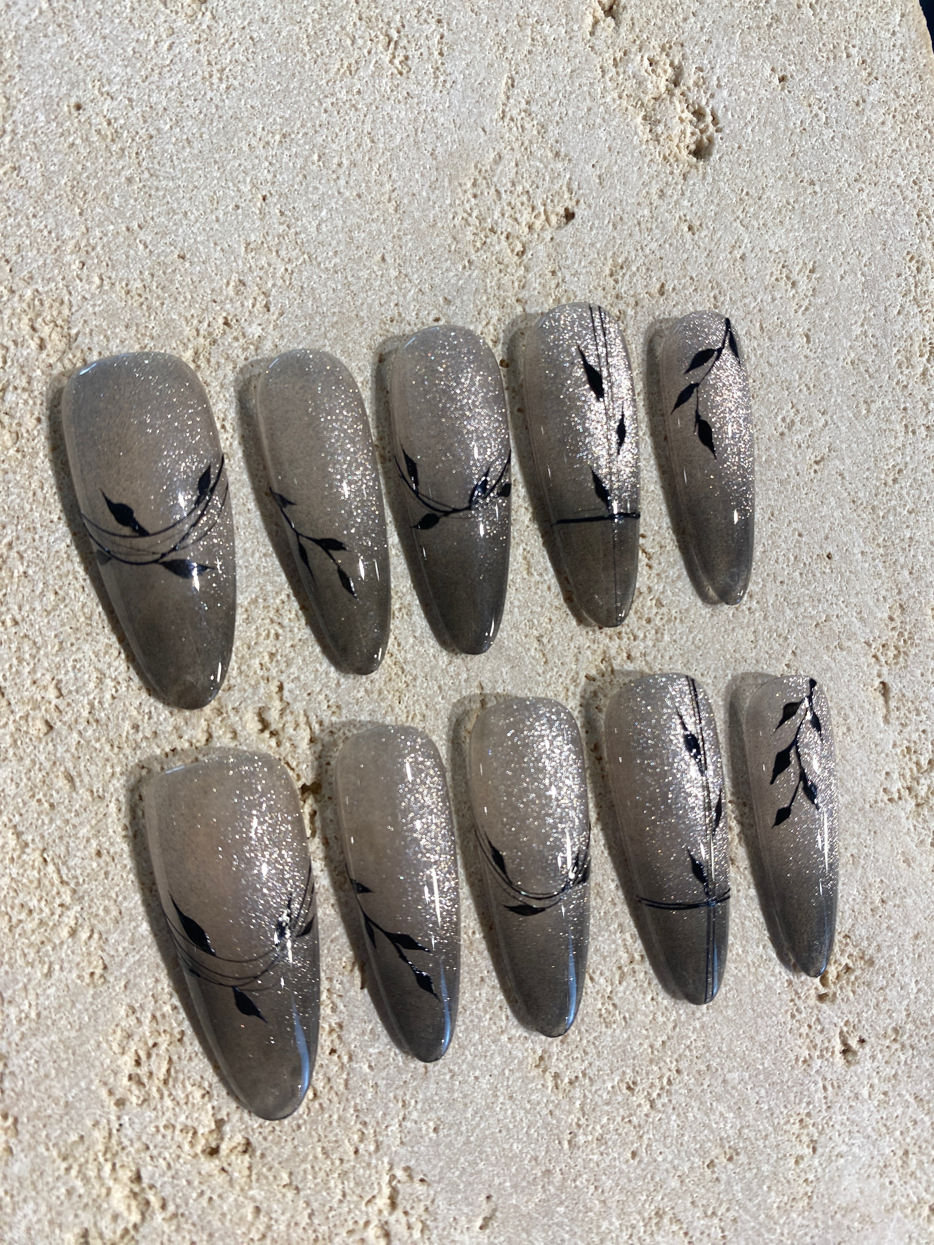 Bamboo Luxurious Cat-eye Press On Nails