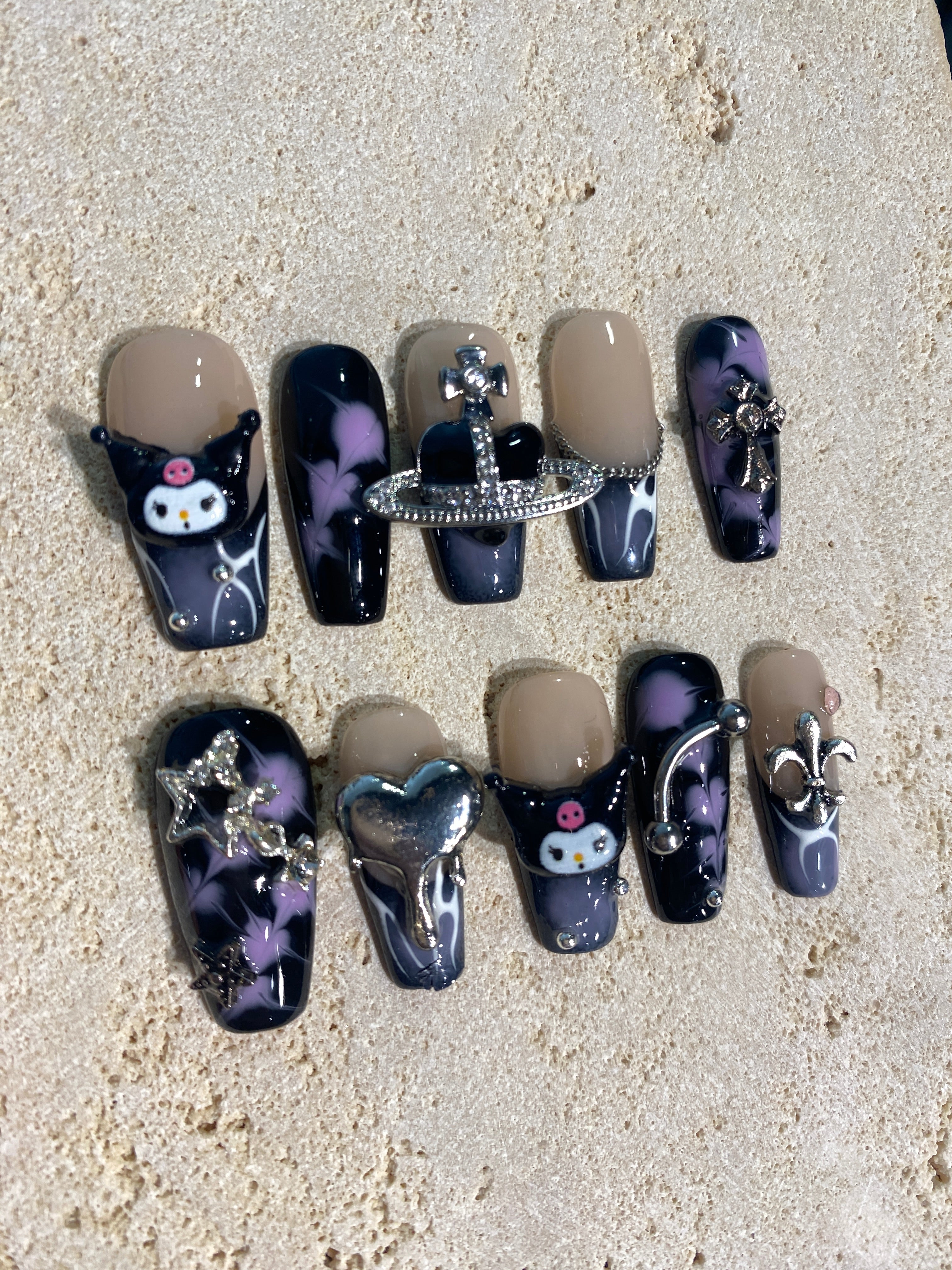 Purple Kuromi Press On Nails