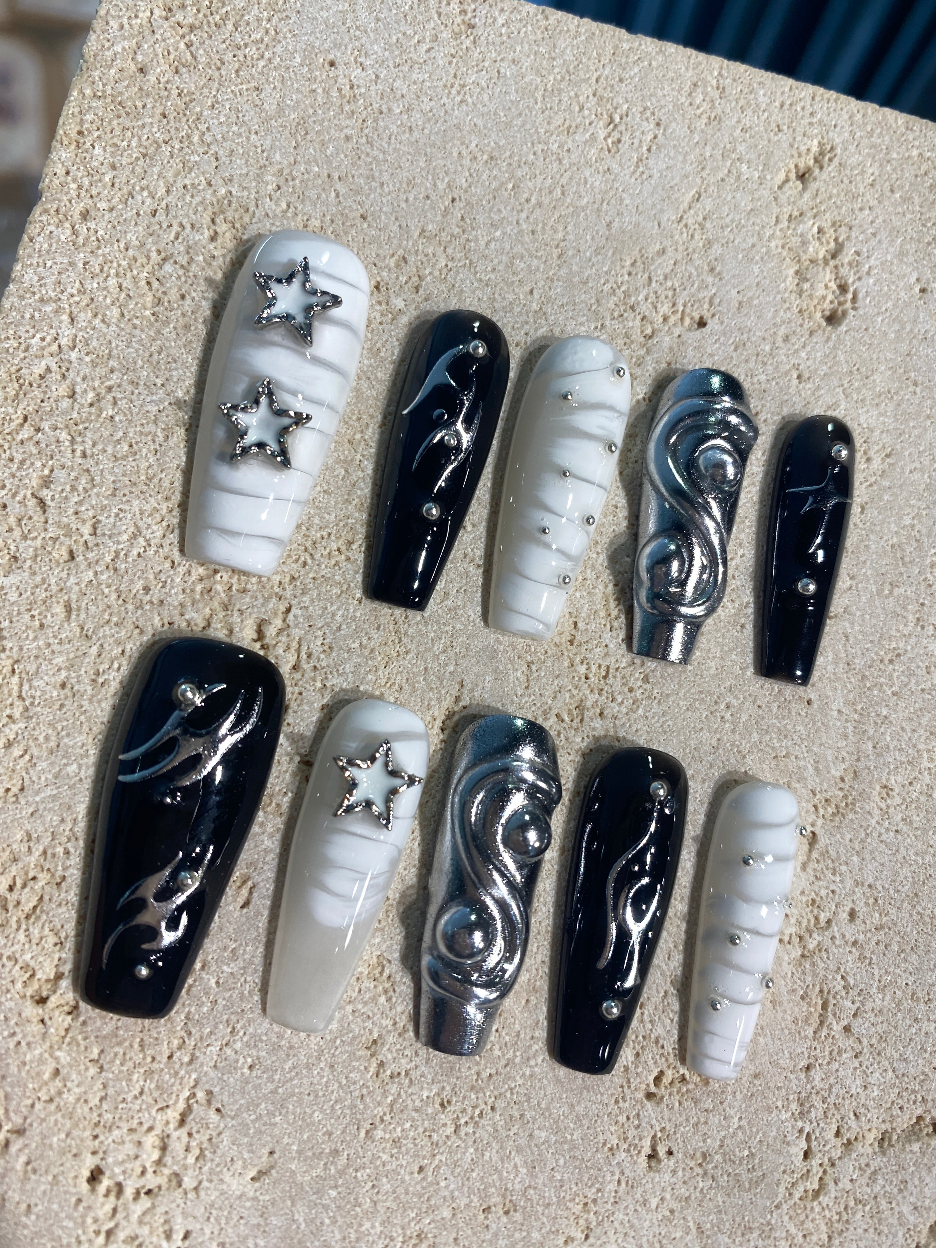 Y2K Star Night Press On Nails