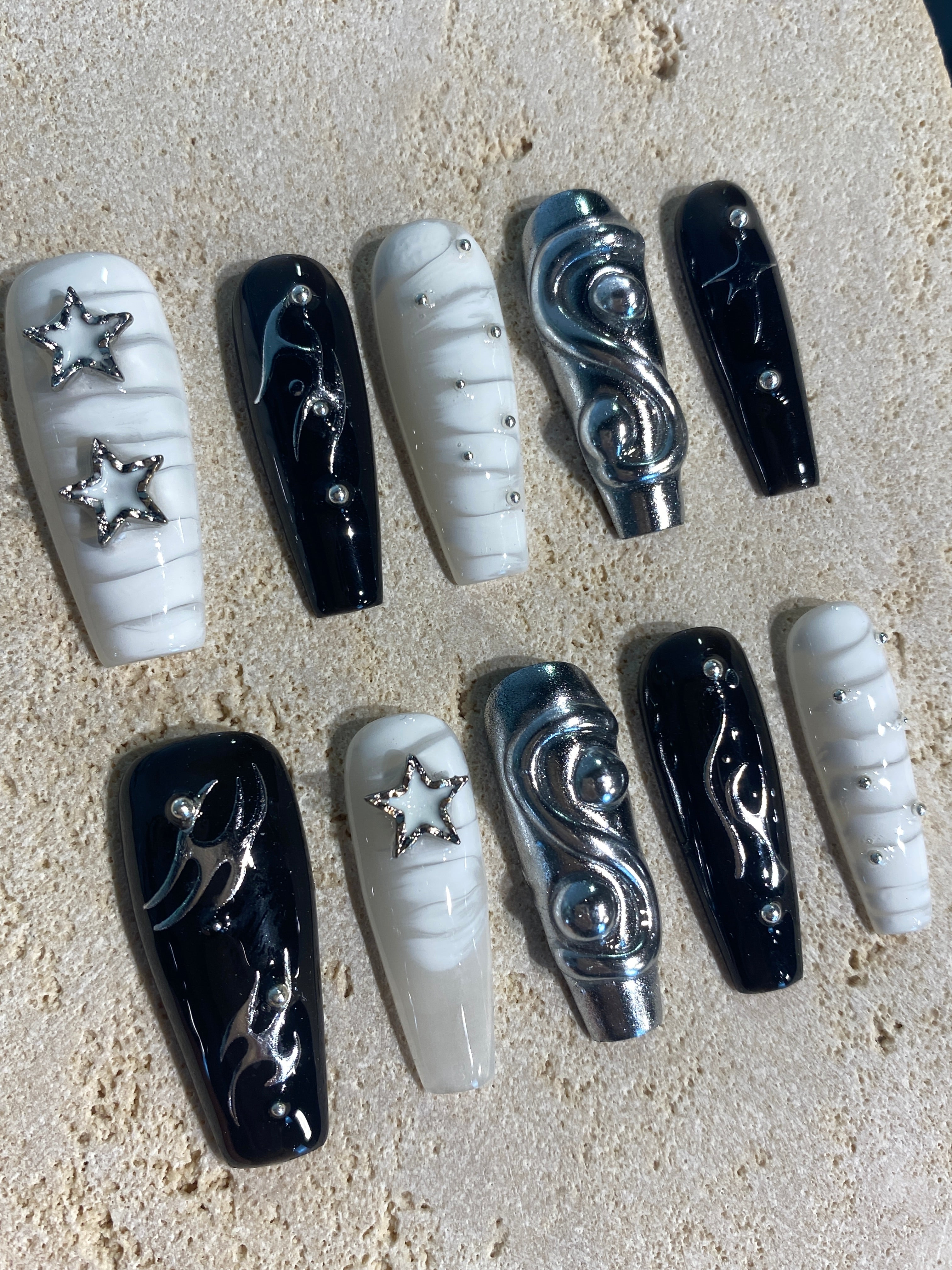 Y2K Star Night Press On Nails