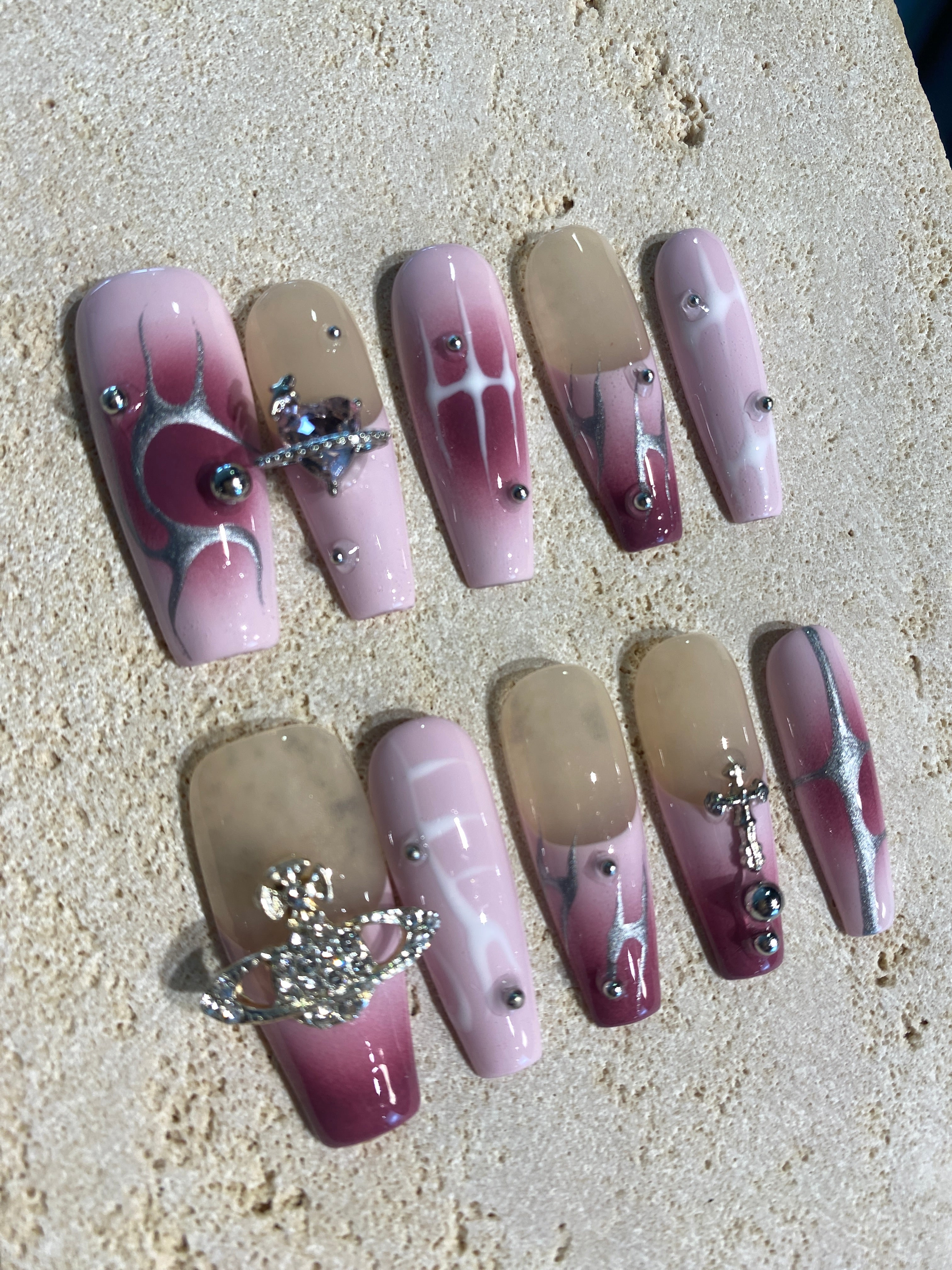 Y2K Flame Press On Nails
