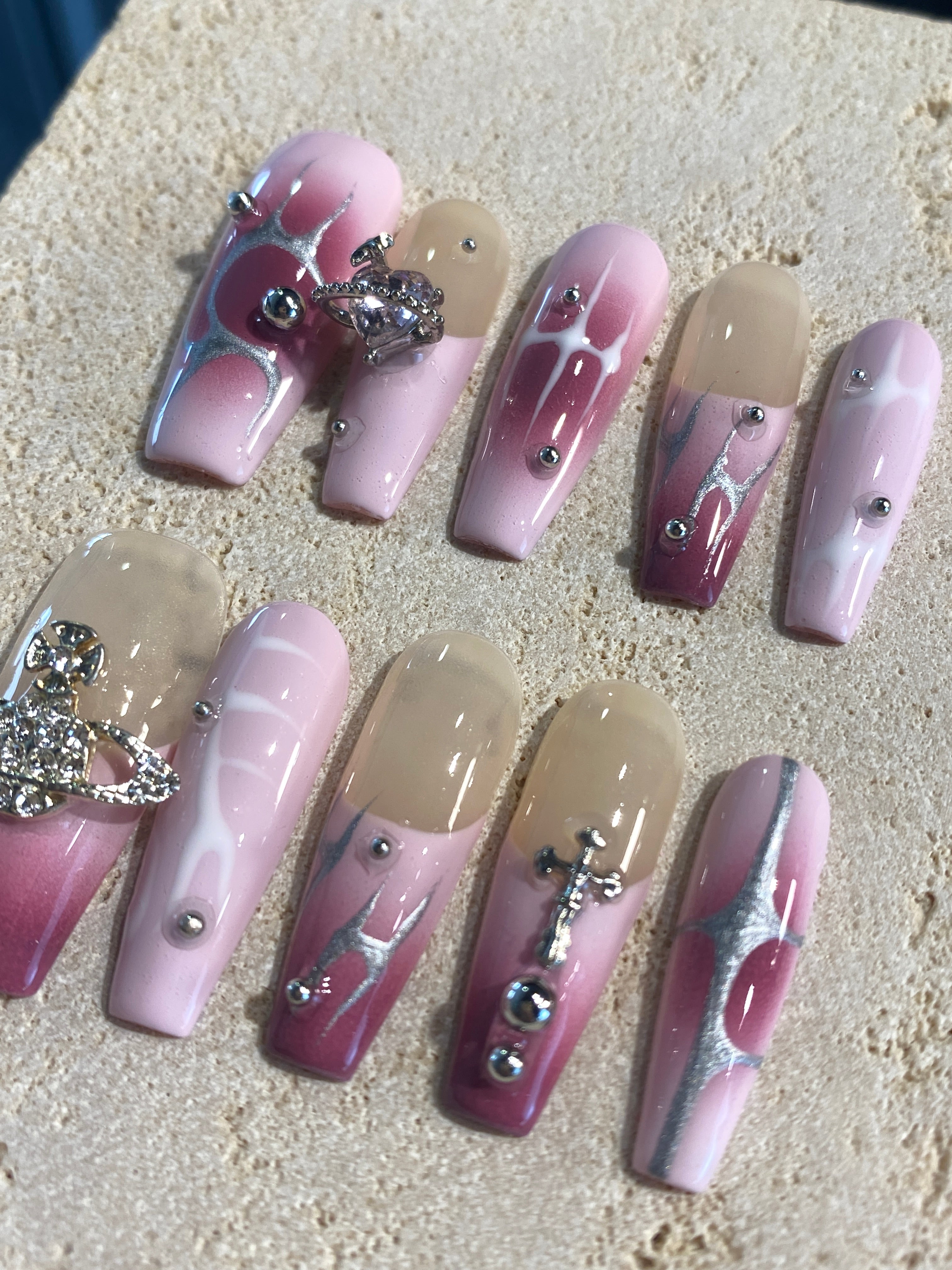 Y2K Flame Press On Nails