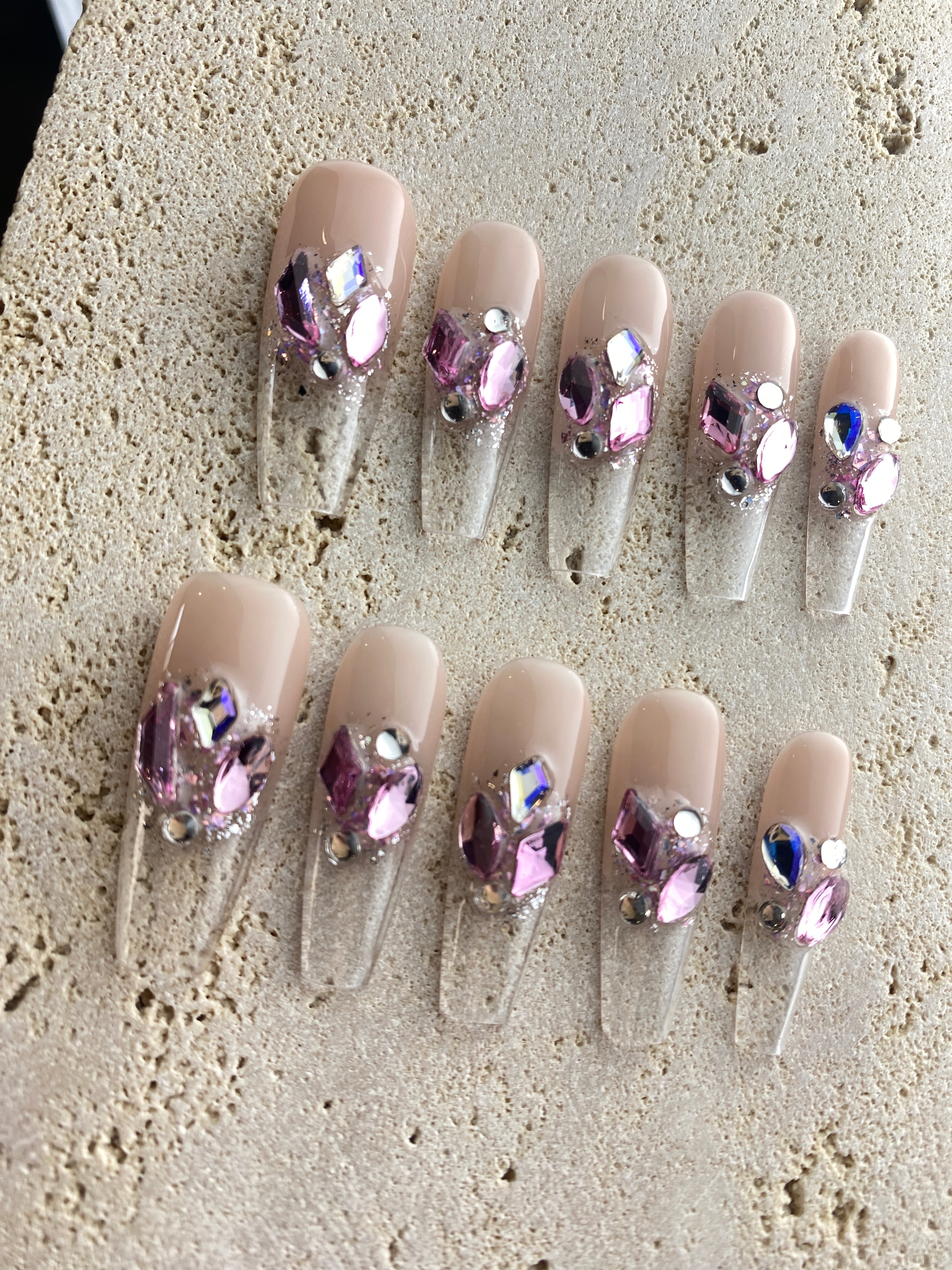 Pink In Heart Press On Nails