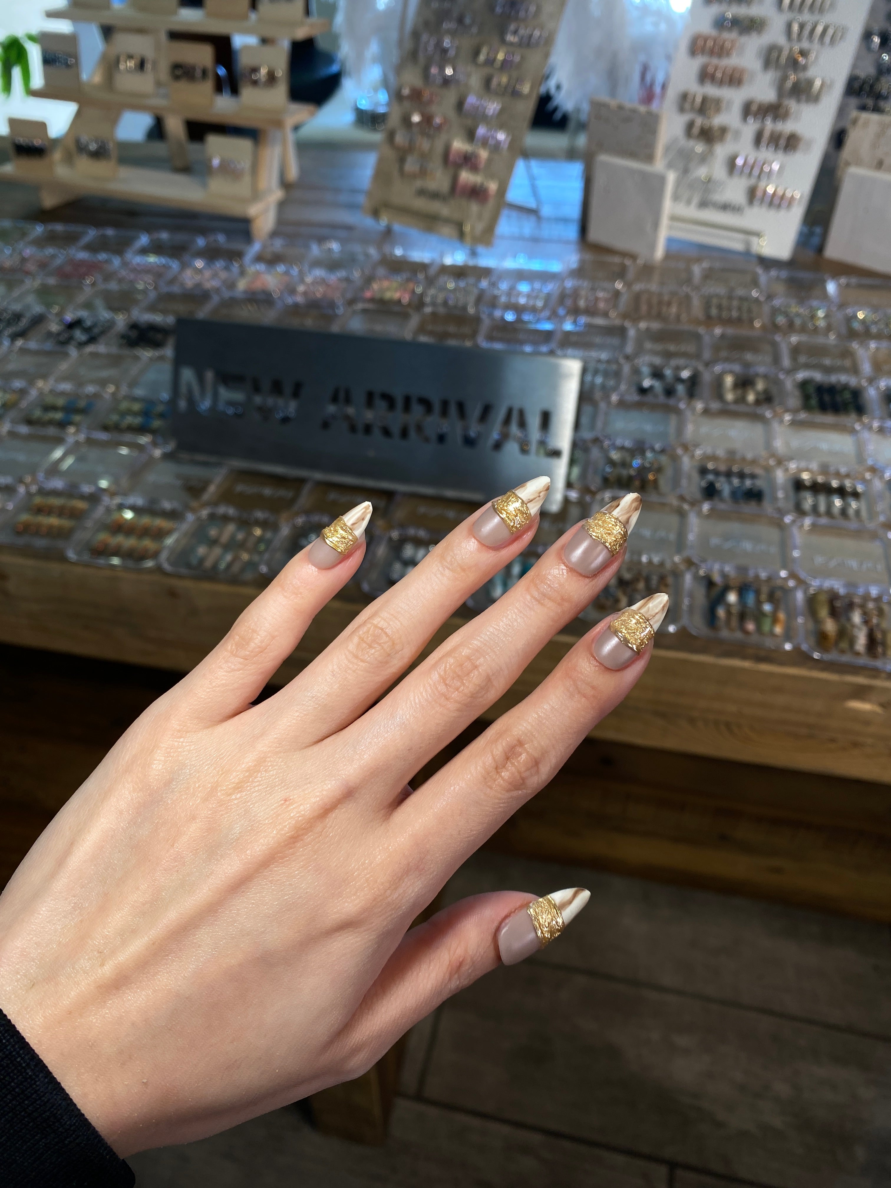 Golden Desert Press On Nails