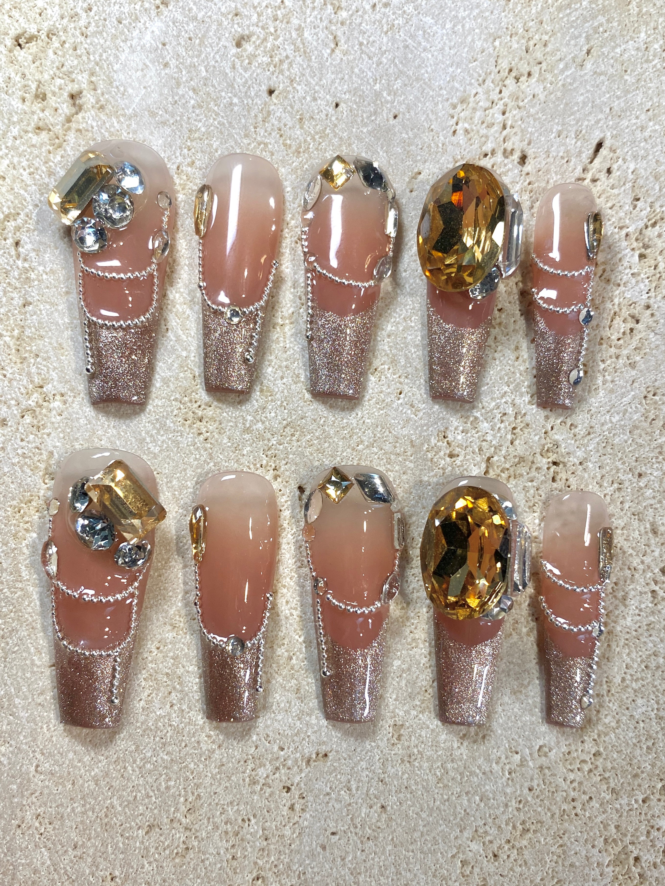 Syrup Diamond Press On Nails