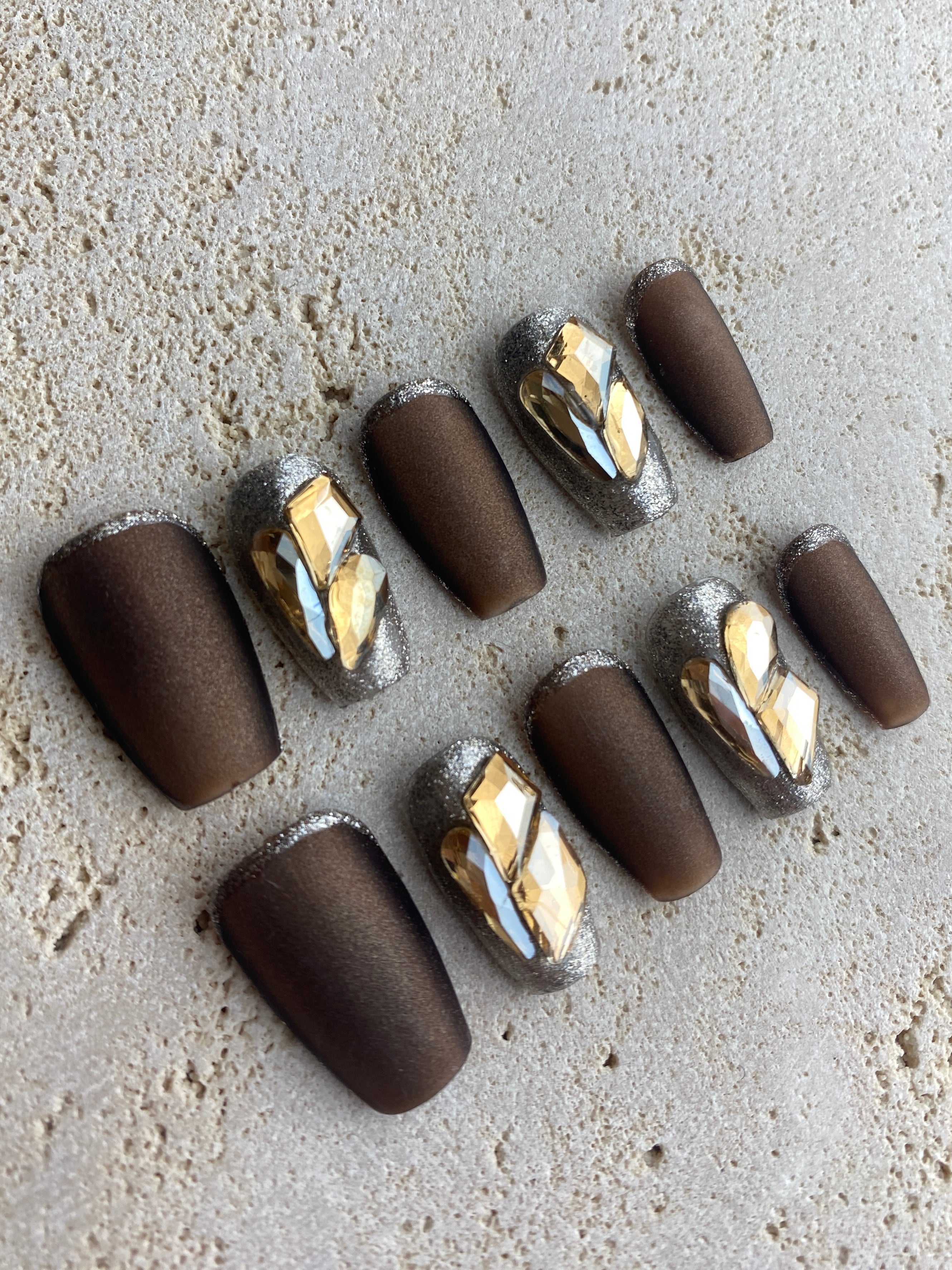 Luxury Mocha Press On Nails