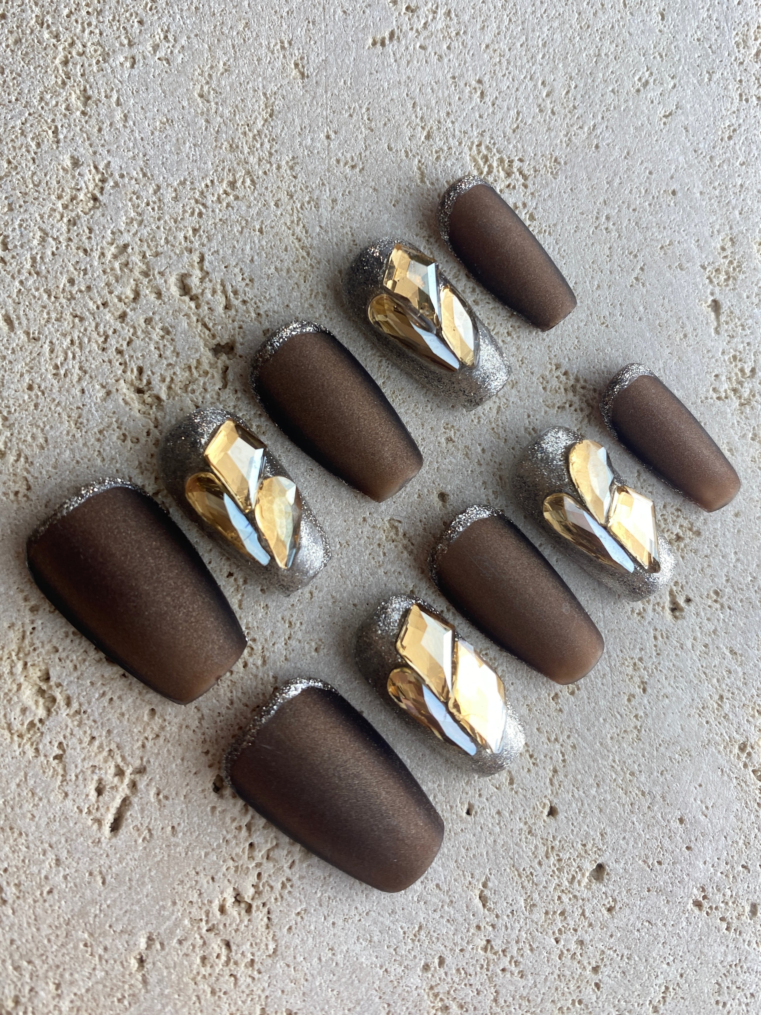 Luxury Mocha Press On Nails