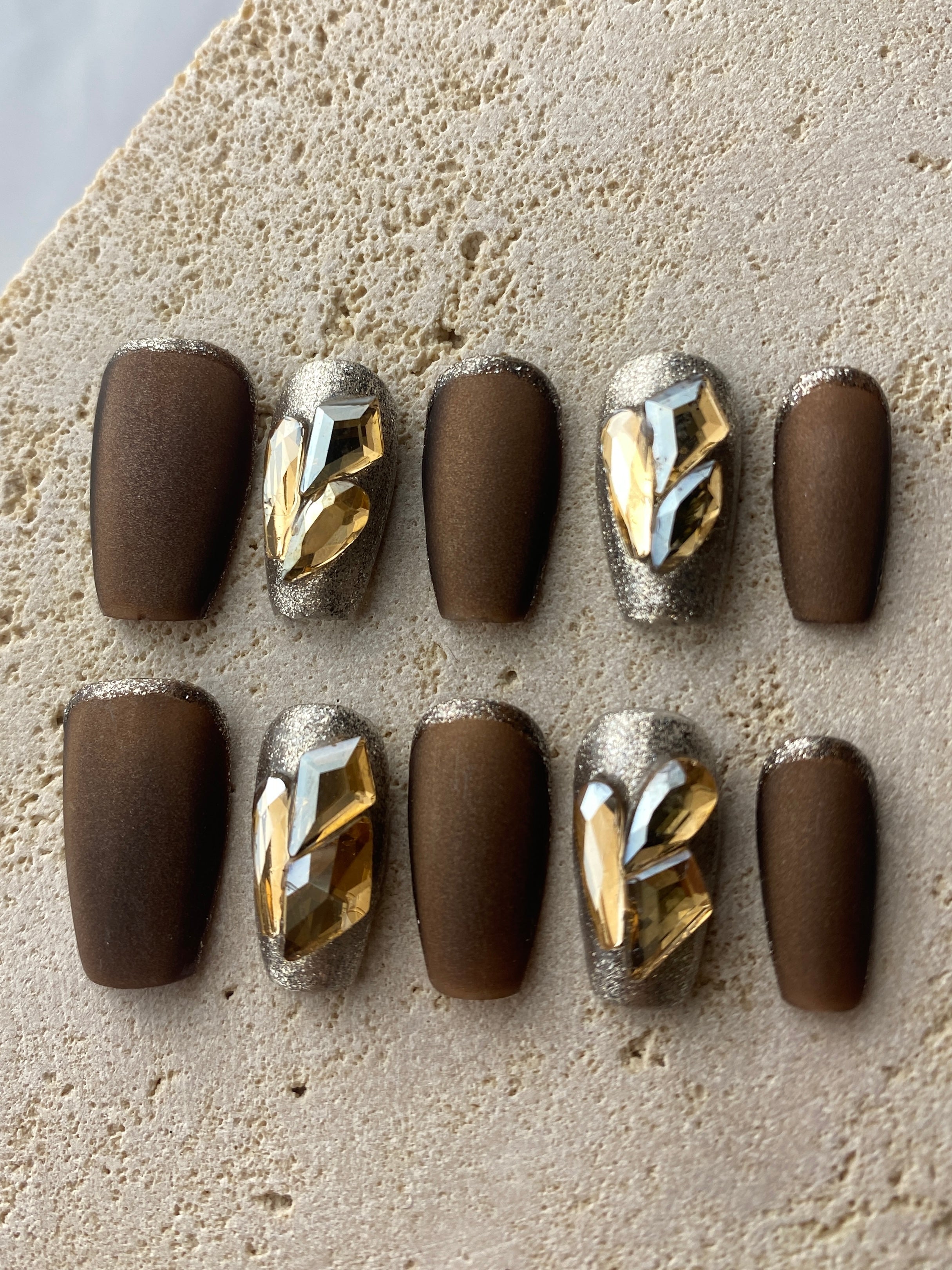 Luxury Mocha Press On Nails