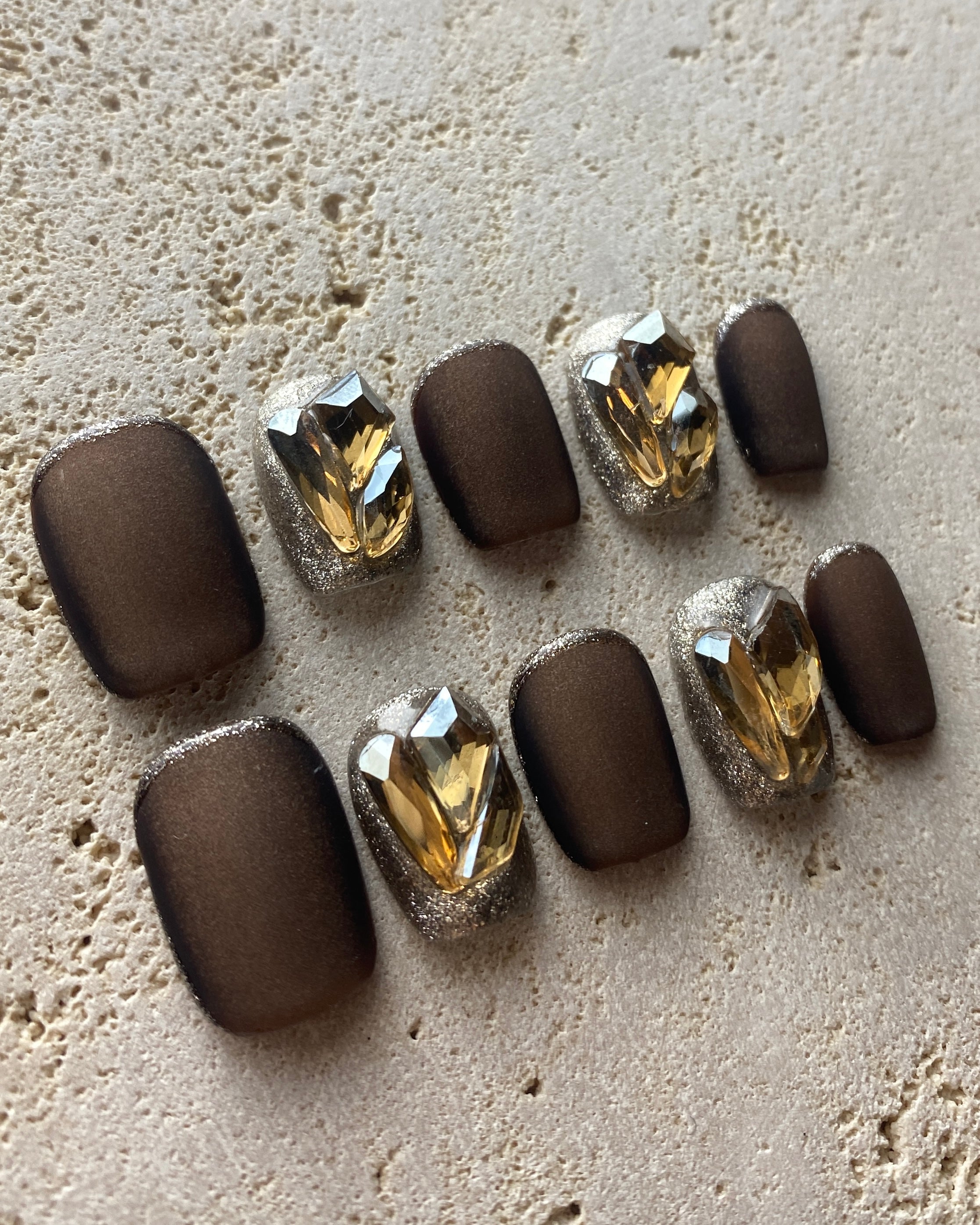 Luxury Mocha Press On Nails