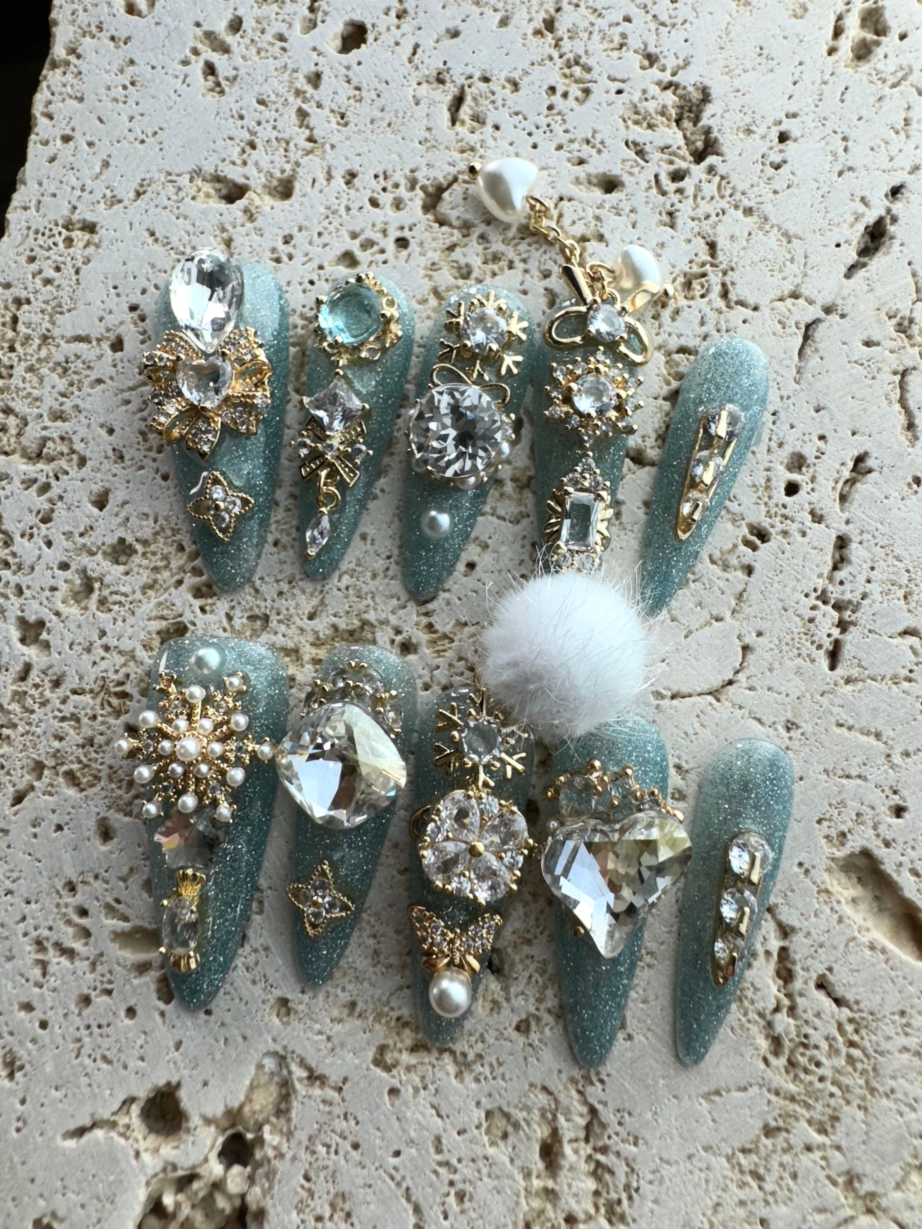 Snow Angel Fluff Press On Nails