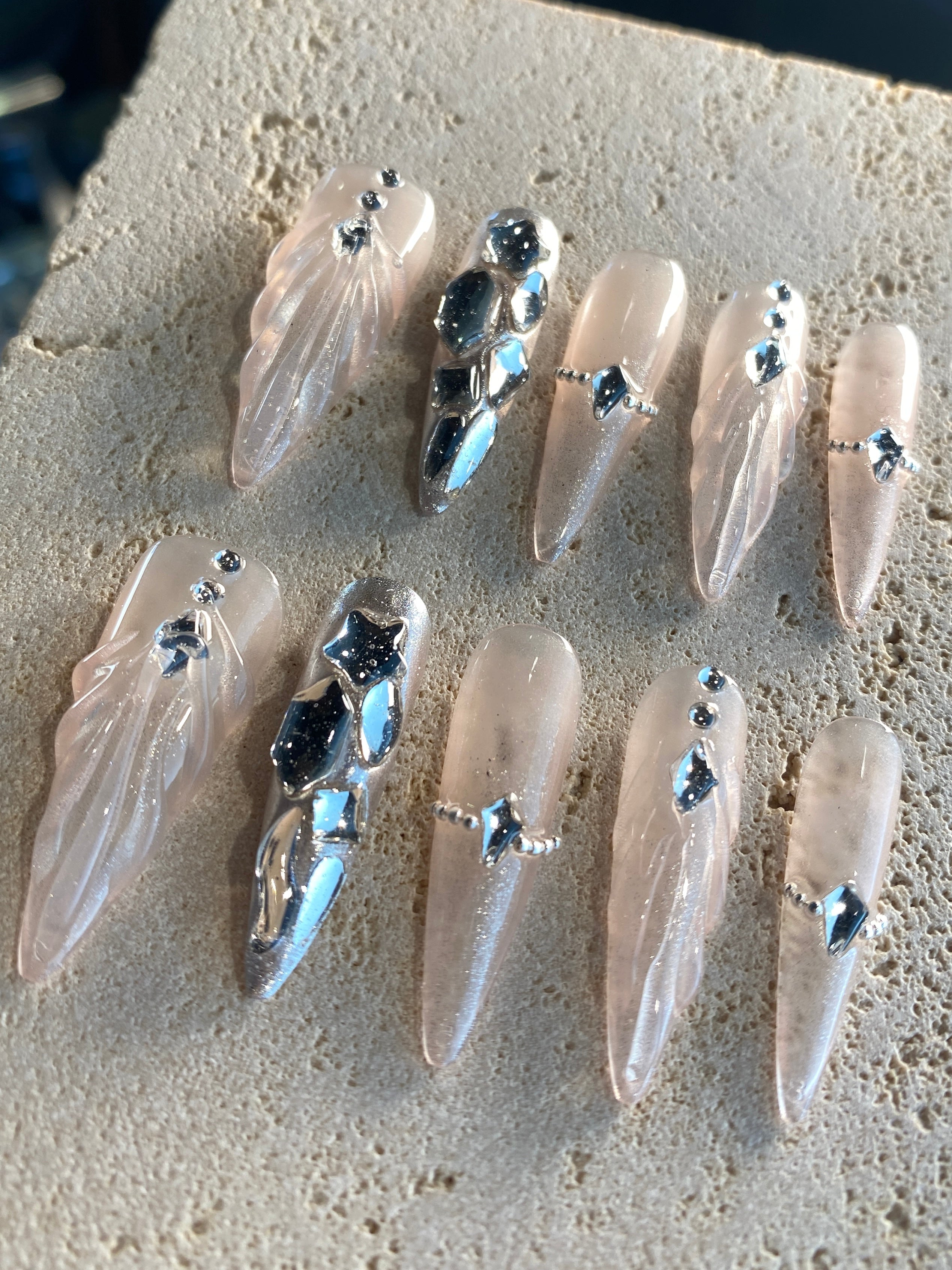 Diamond Mermaid Press On Nails