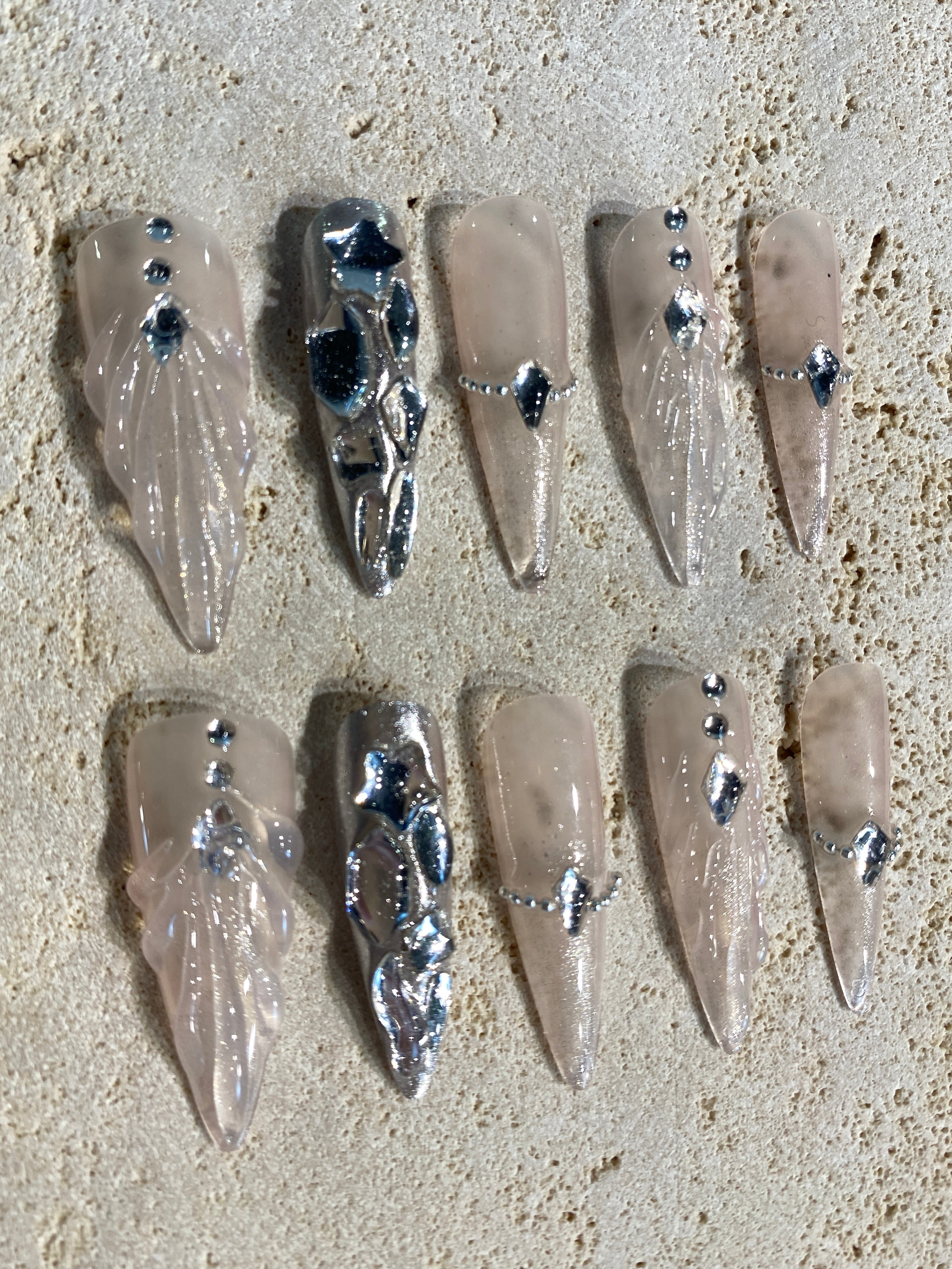 Diamond Mermaid Press On Nails