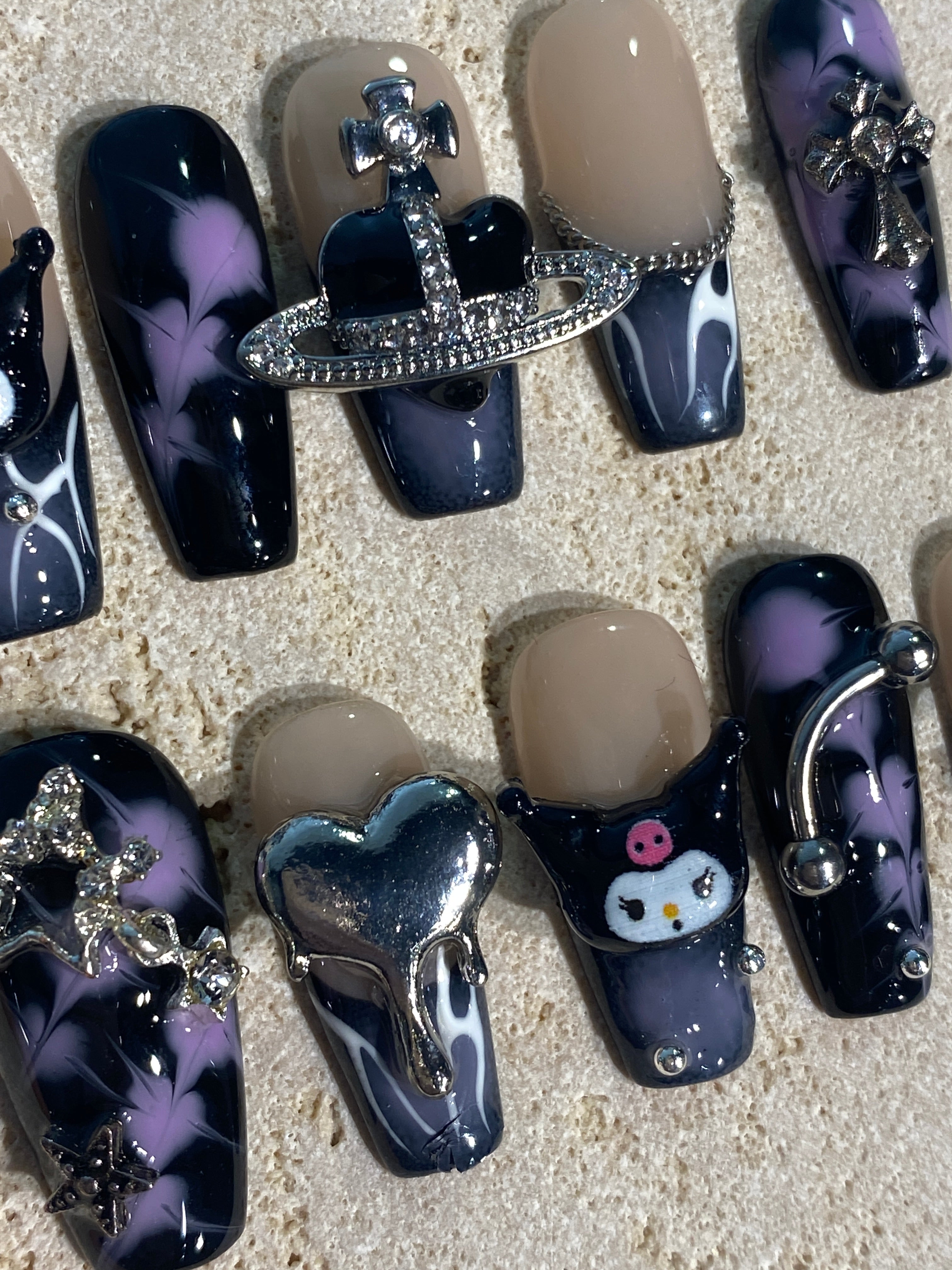 Purple Kuromi Press On Nails