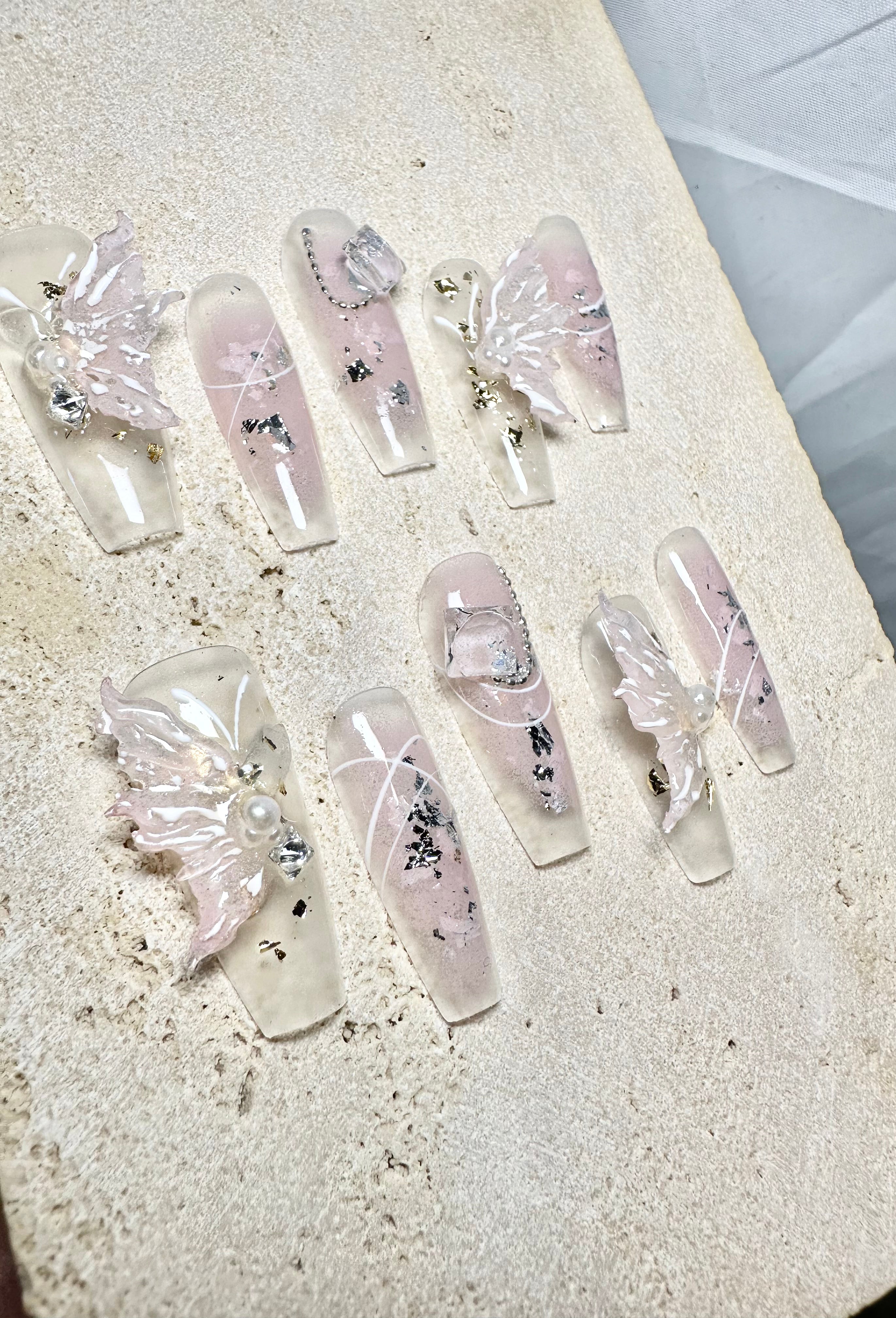 Crystal Butterfly Press On Nails