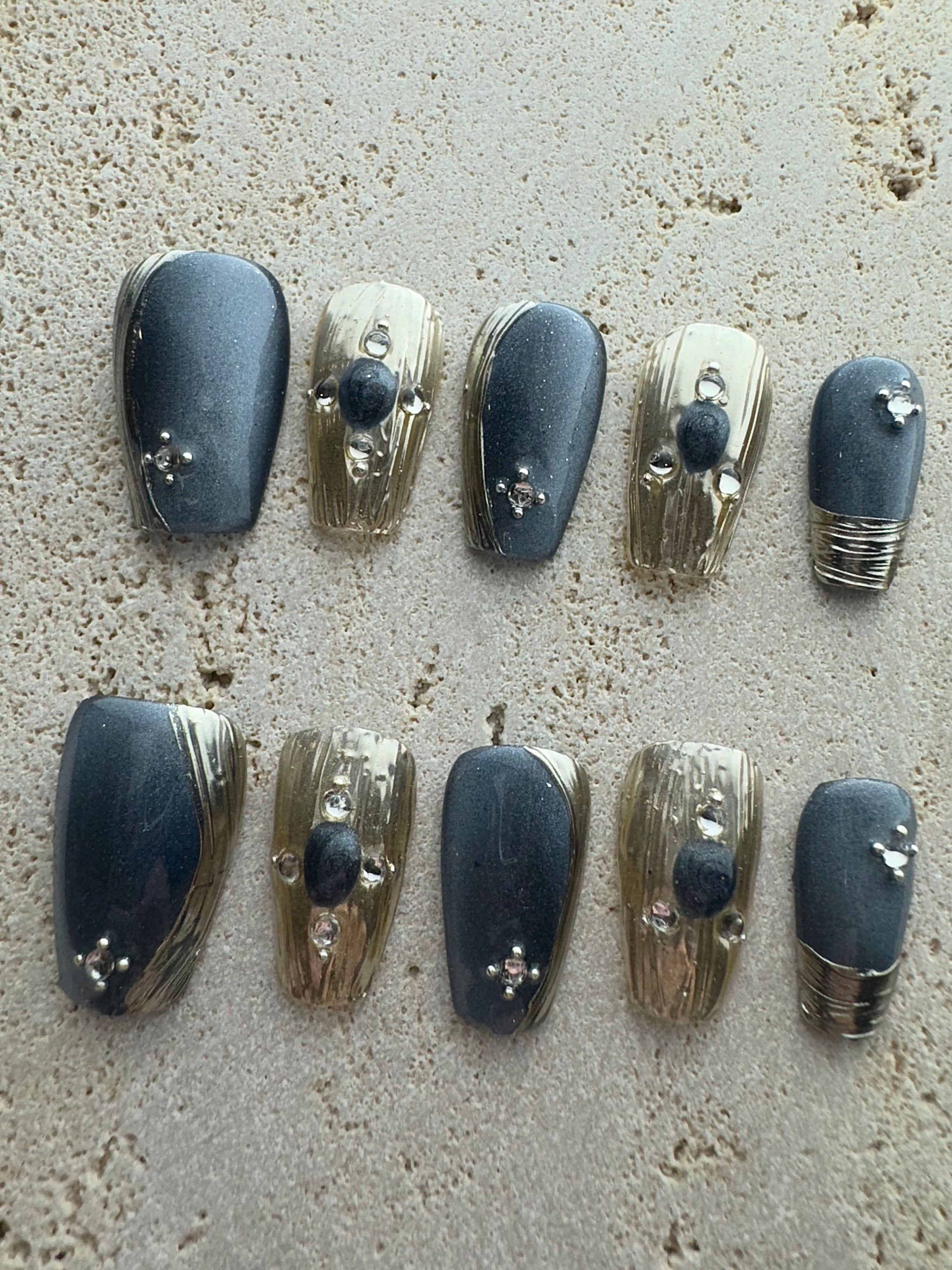 Loyal Blue Star Press On Nails