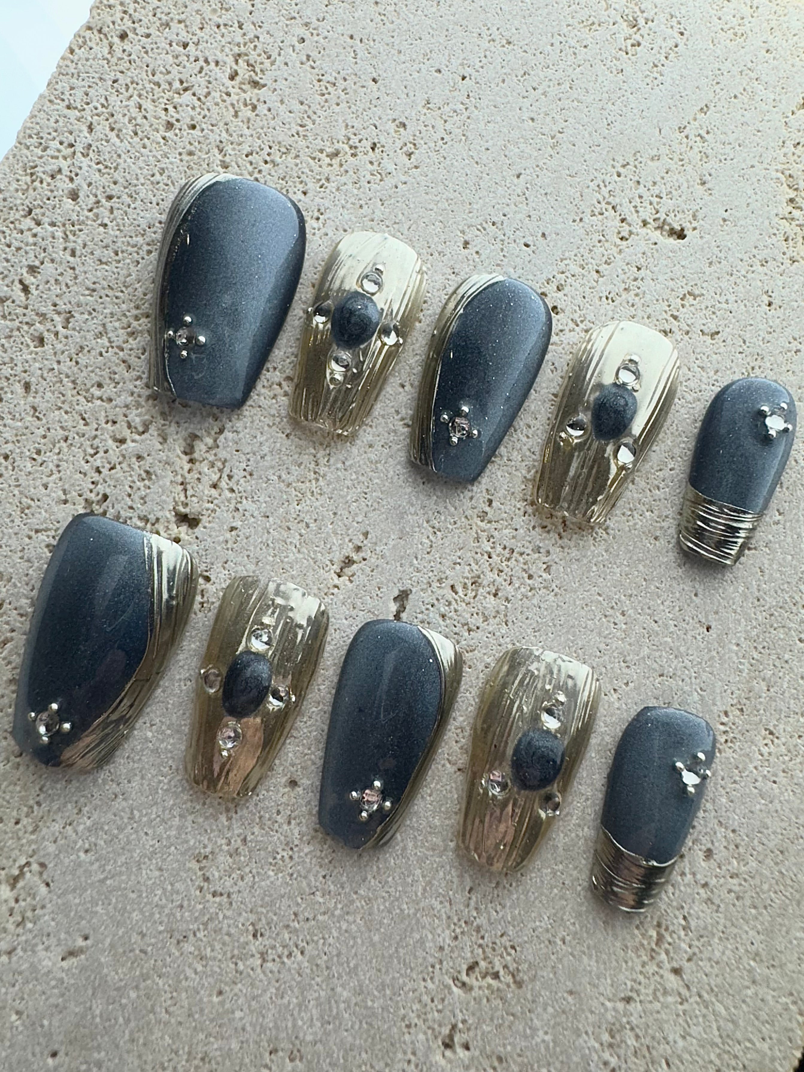 Loyal Blue Star Press On Nails