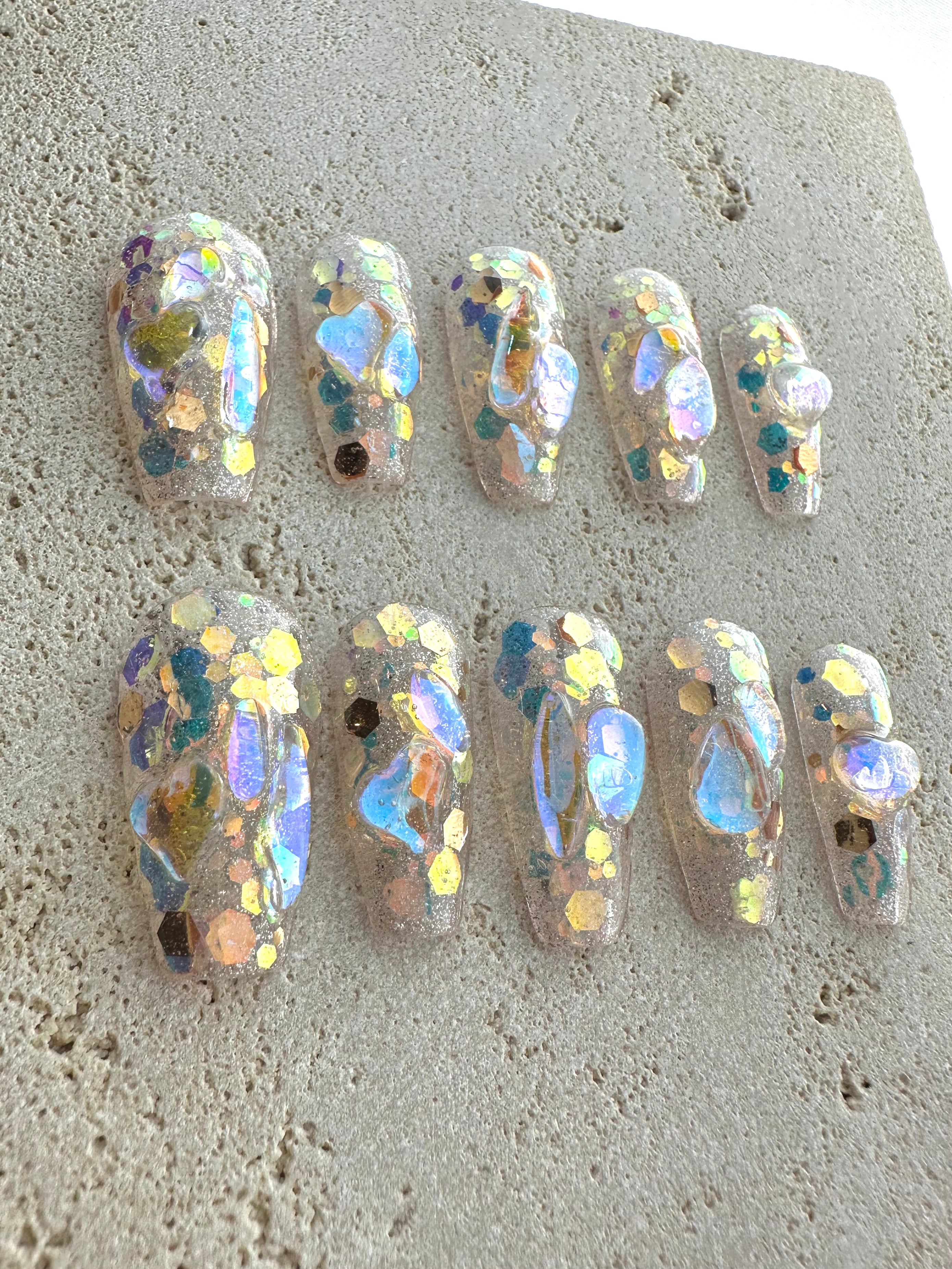 Glitter Bride Press On Nails