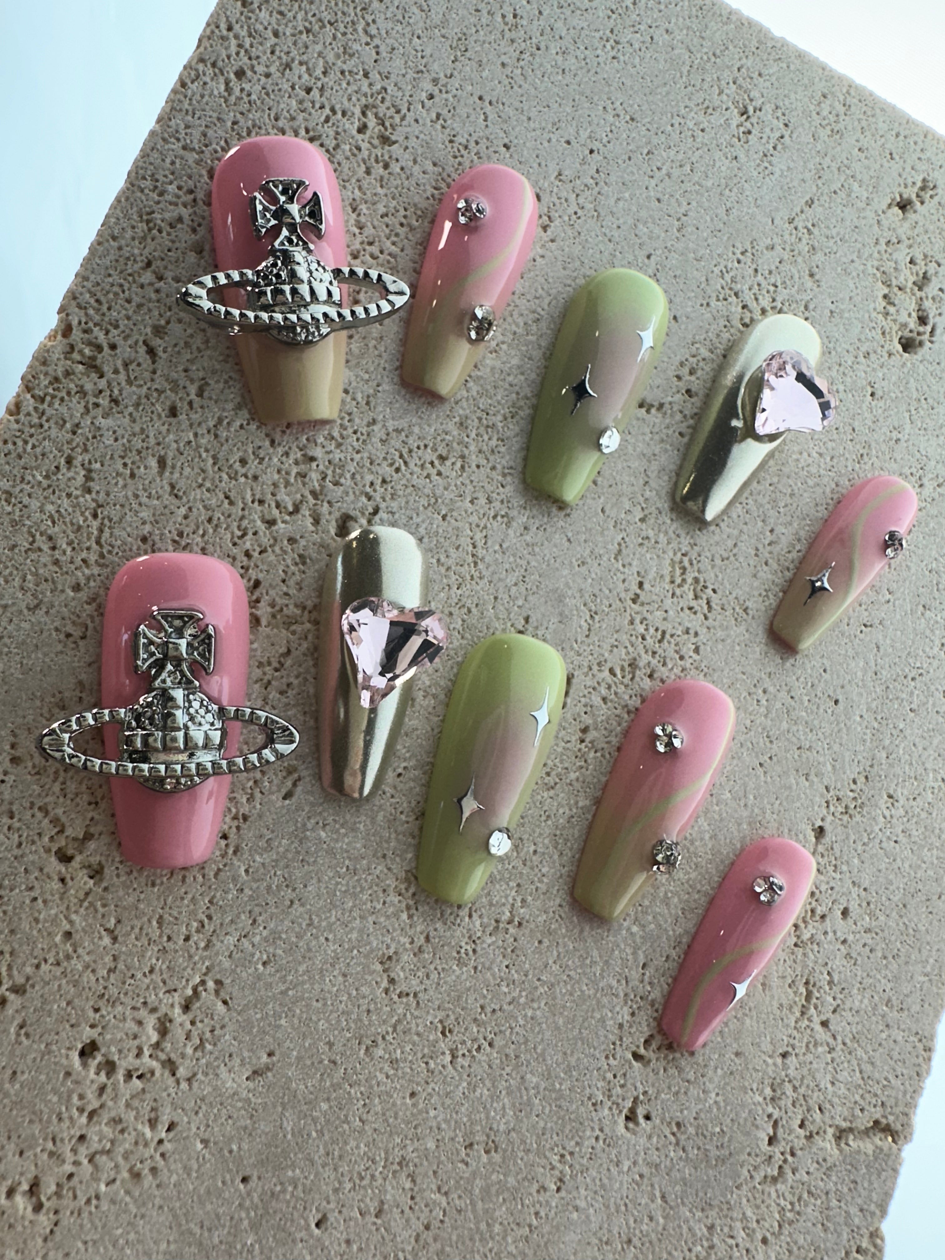 Pink Dopamine Press On Nails