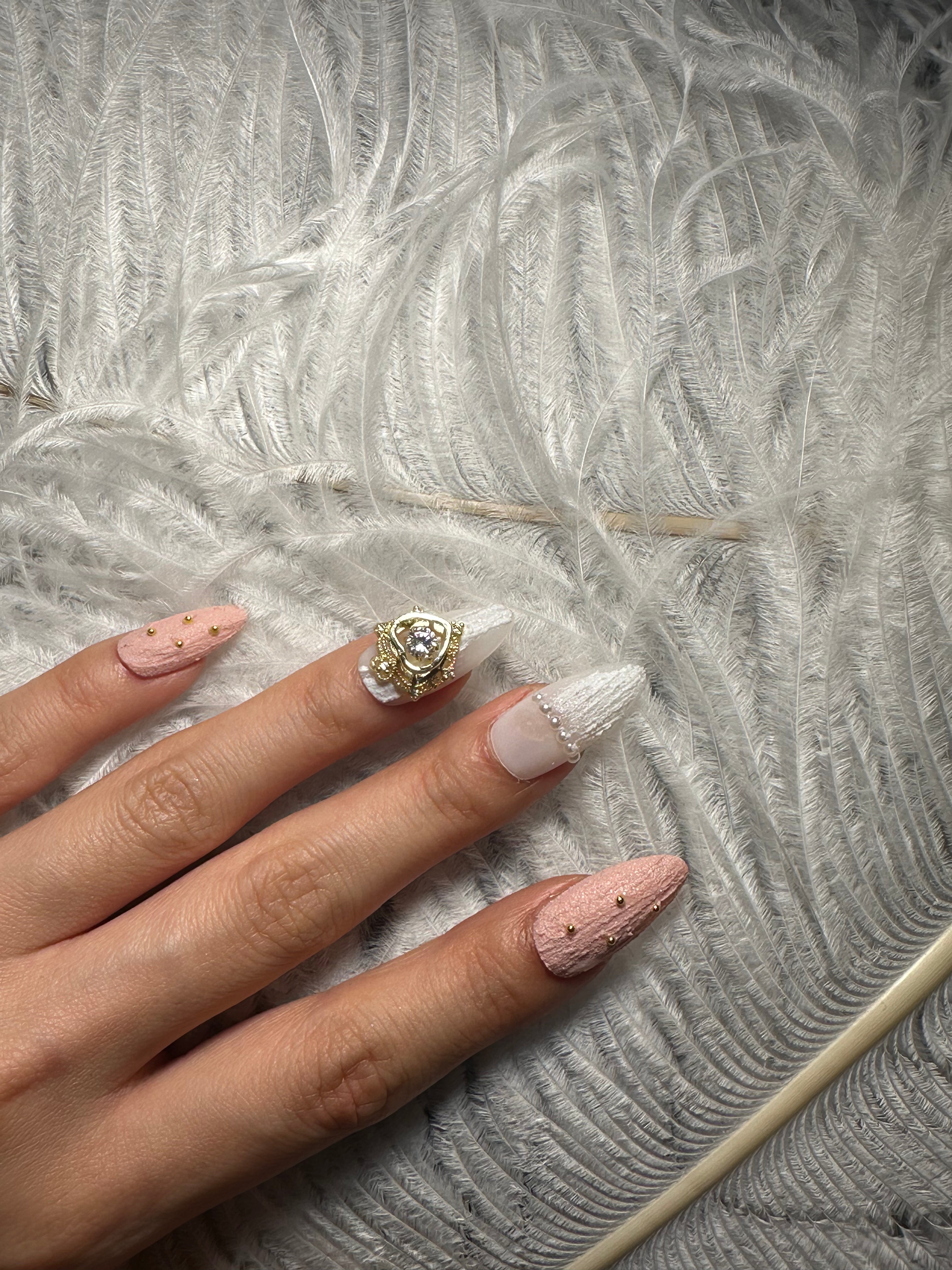 Luxury England Press On Nails- Pink