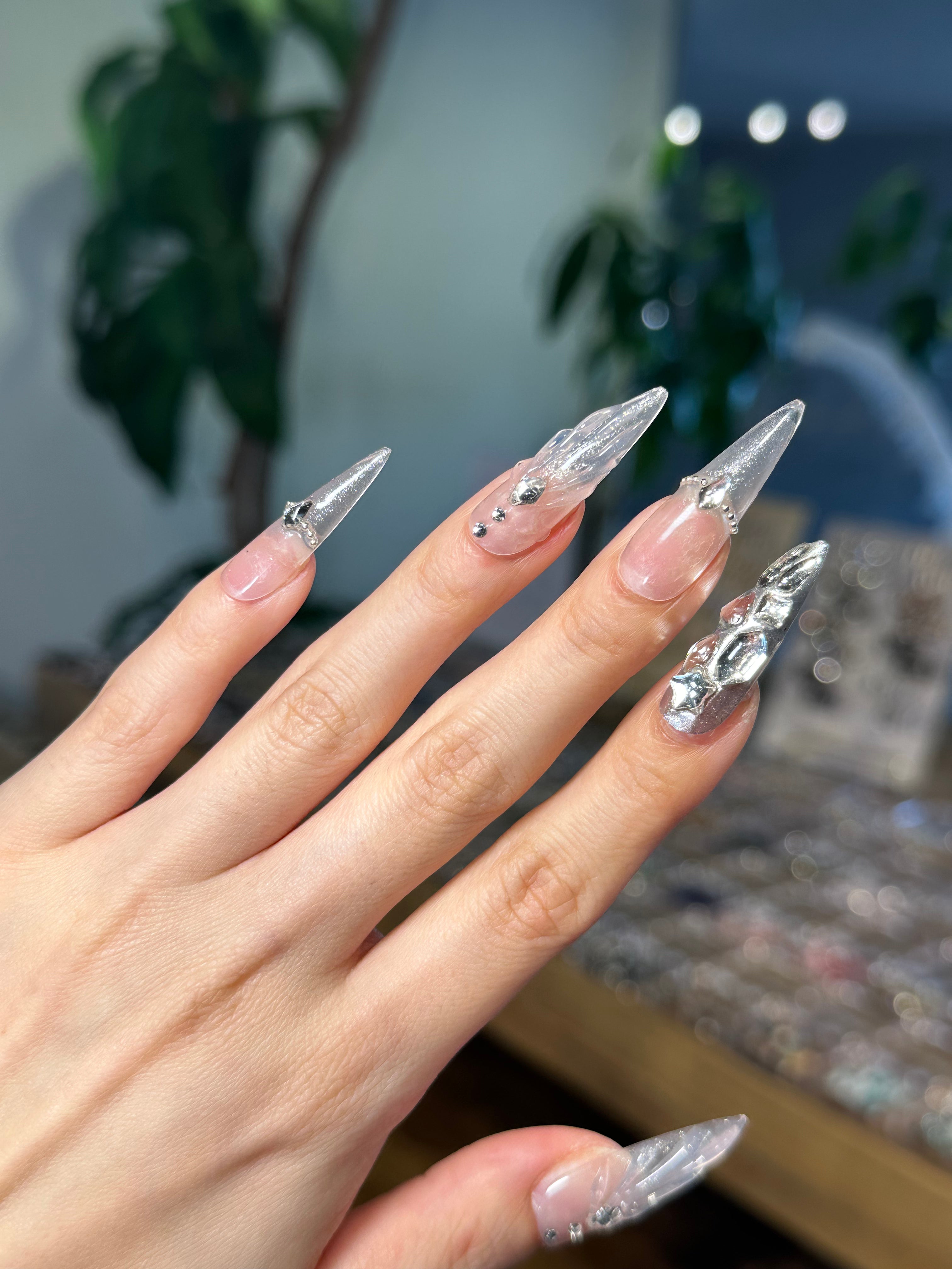 Diamond Mermaid Press On Nails