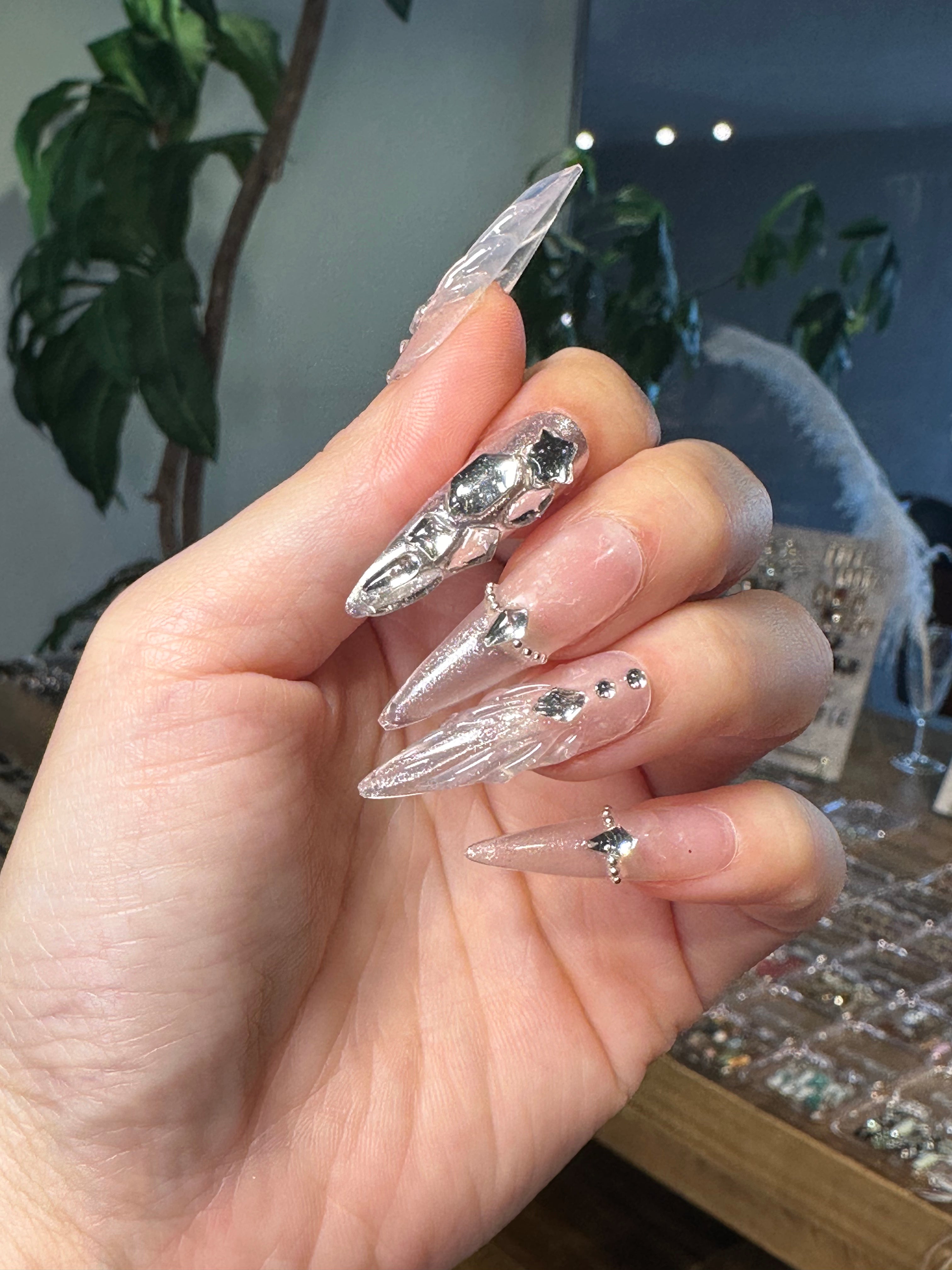 Diamond Mermaid Press On Nails