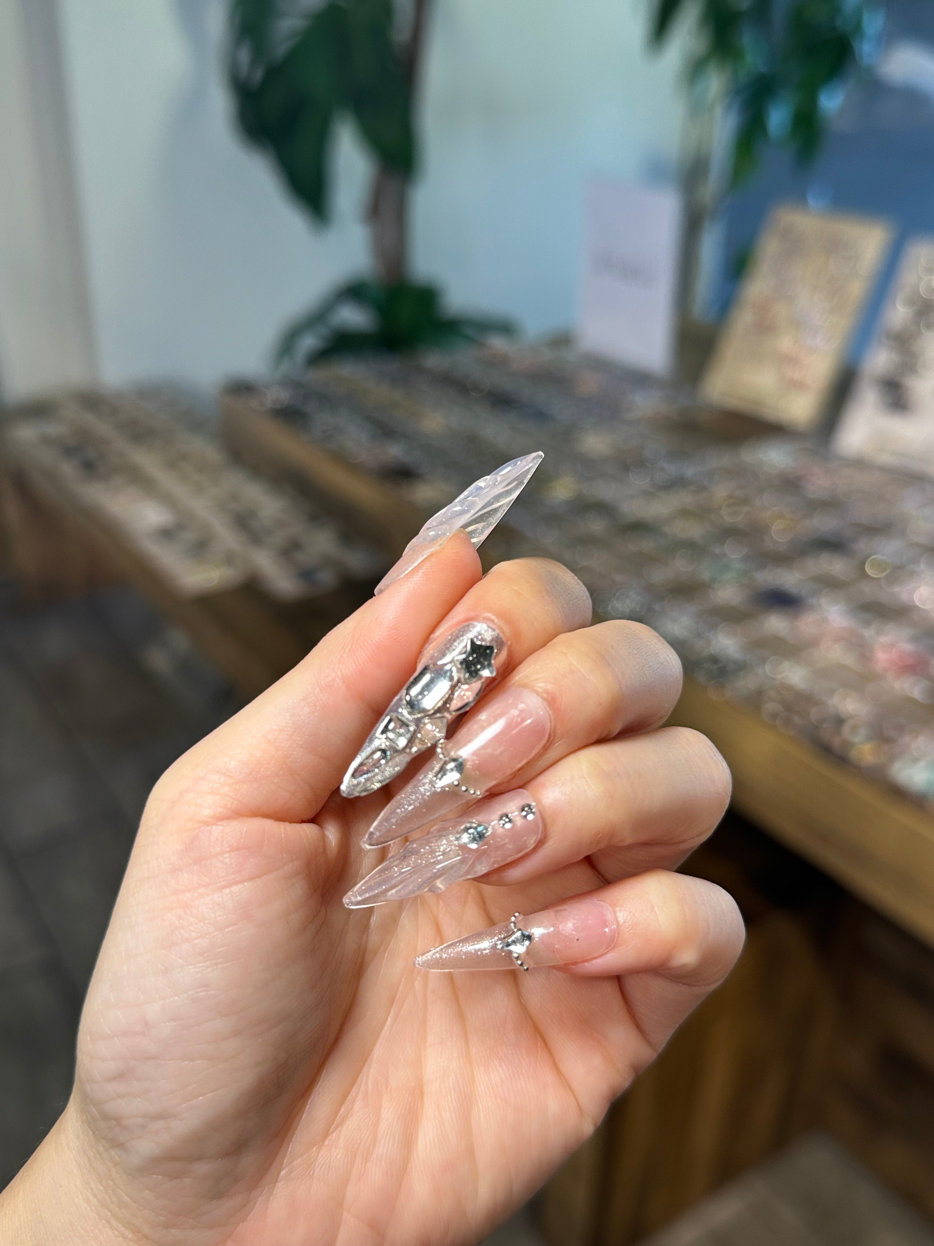 Diamond Mermaid Press On Nails