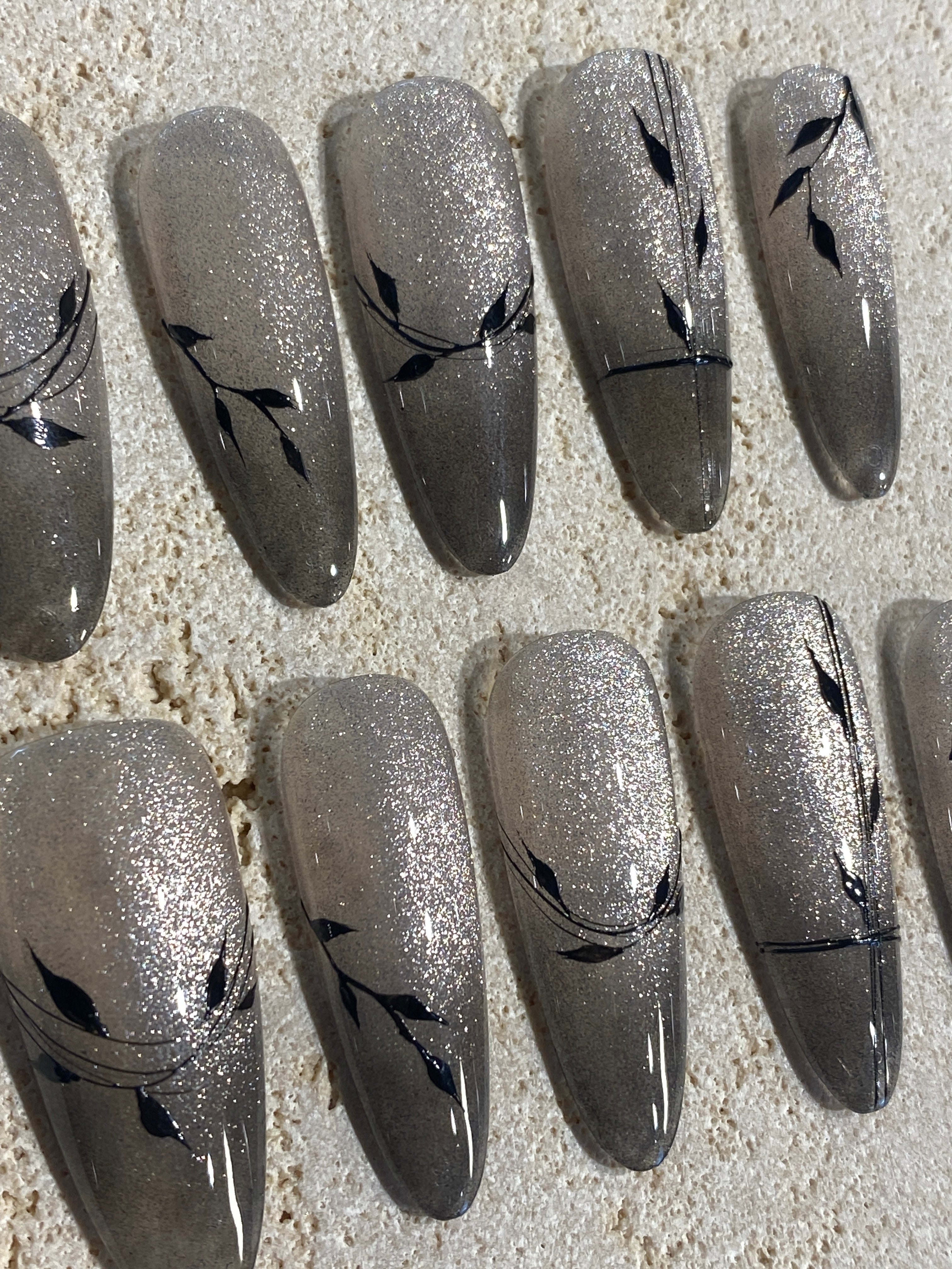 Bamboo Luxurious Cat-eye Press On Nails