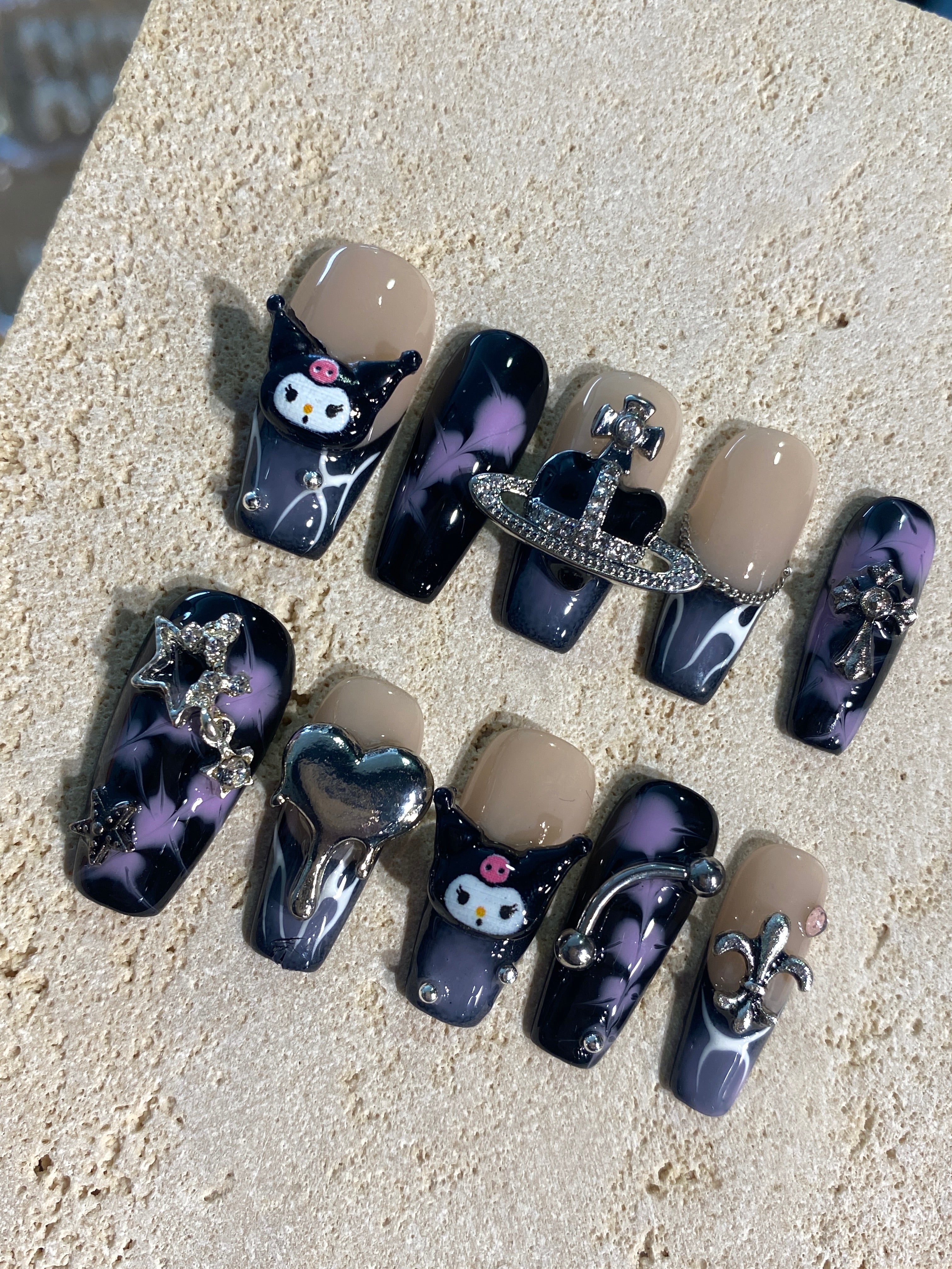 Purple Kuromi Press On Nails