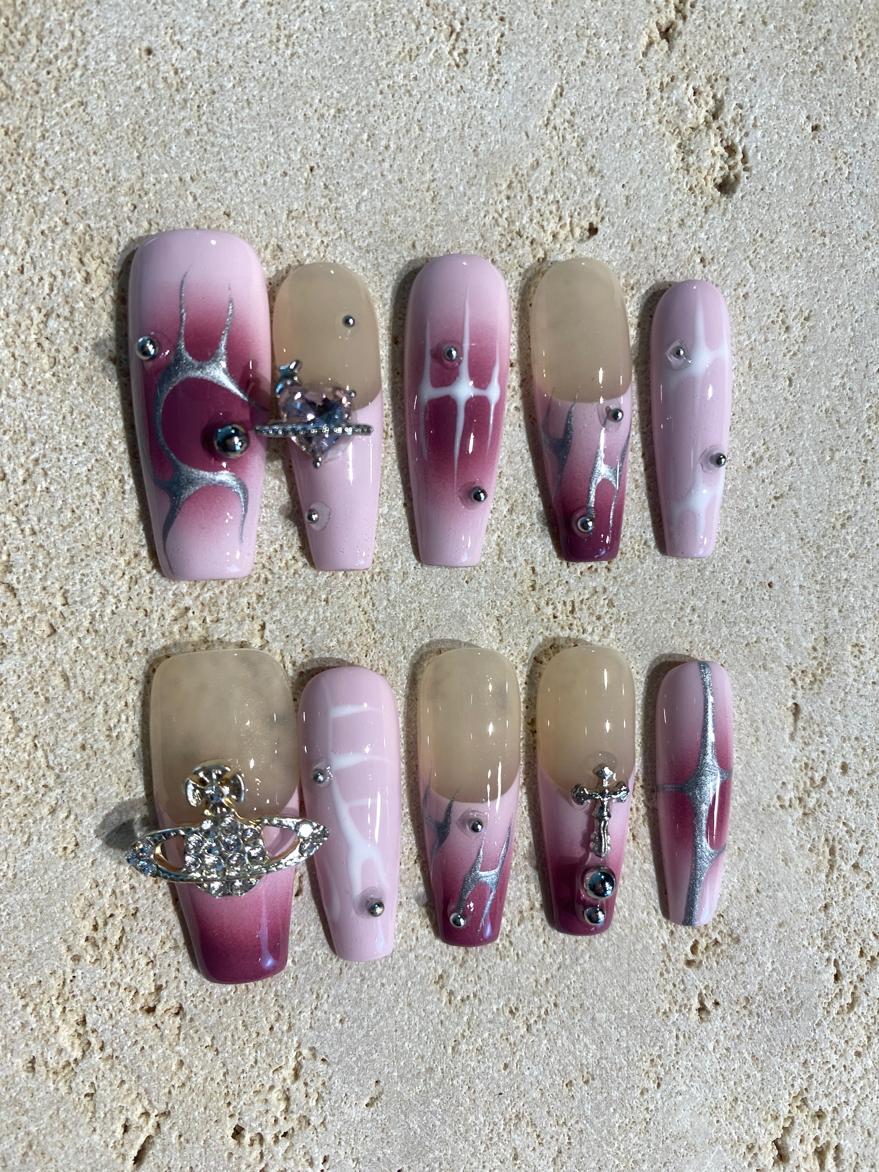 Y2K Flame Press On Nails