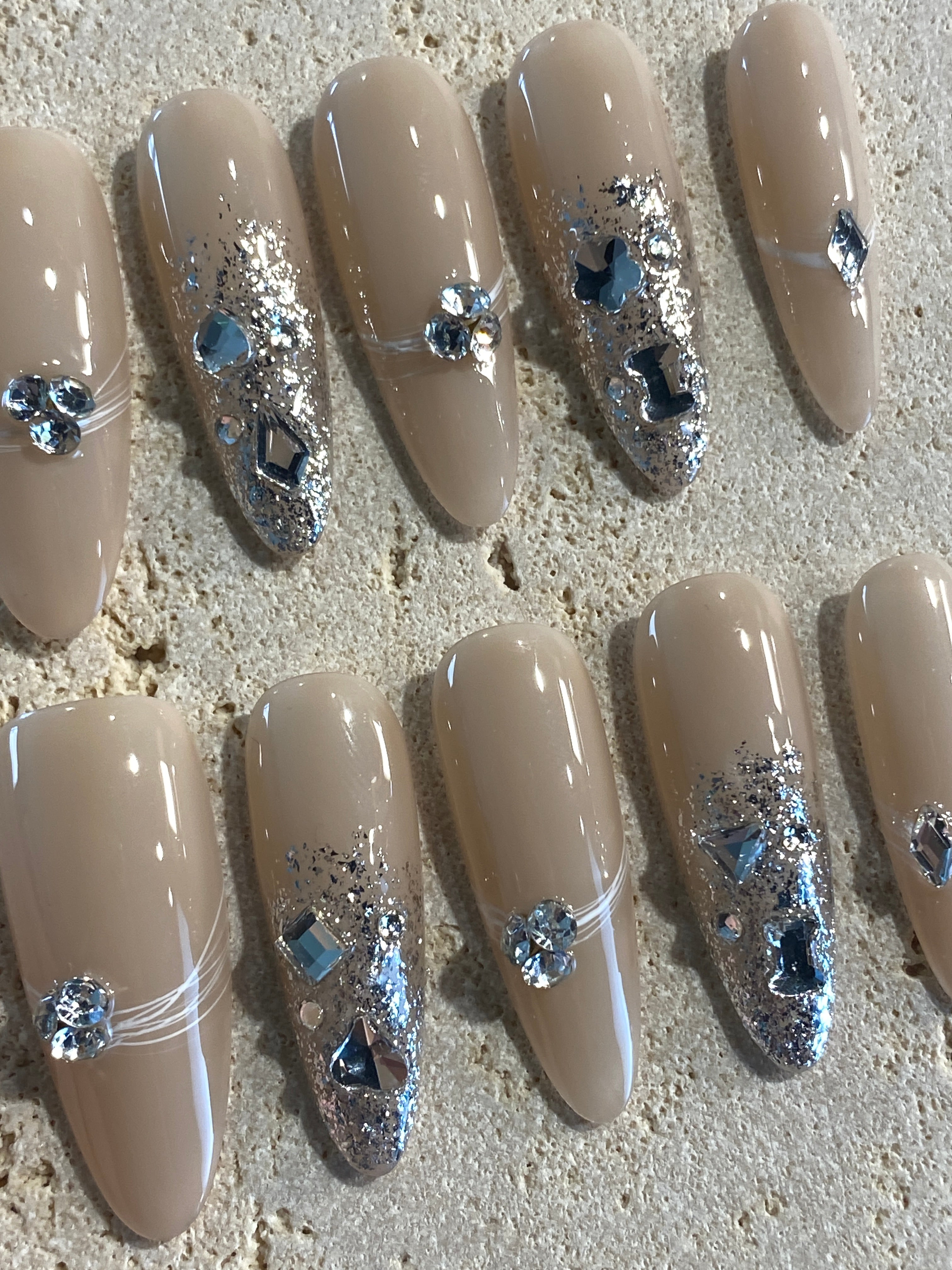 Luxury Elegance Rhinestone Press On Nails