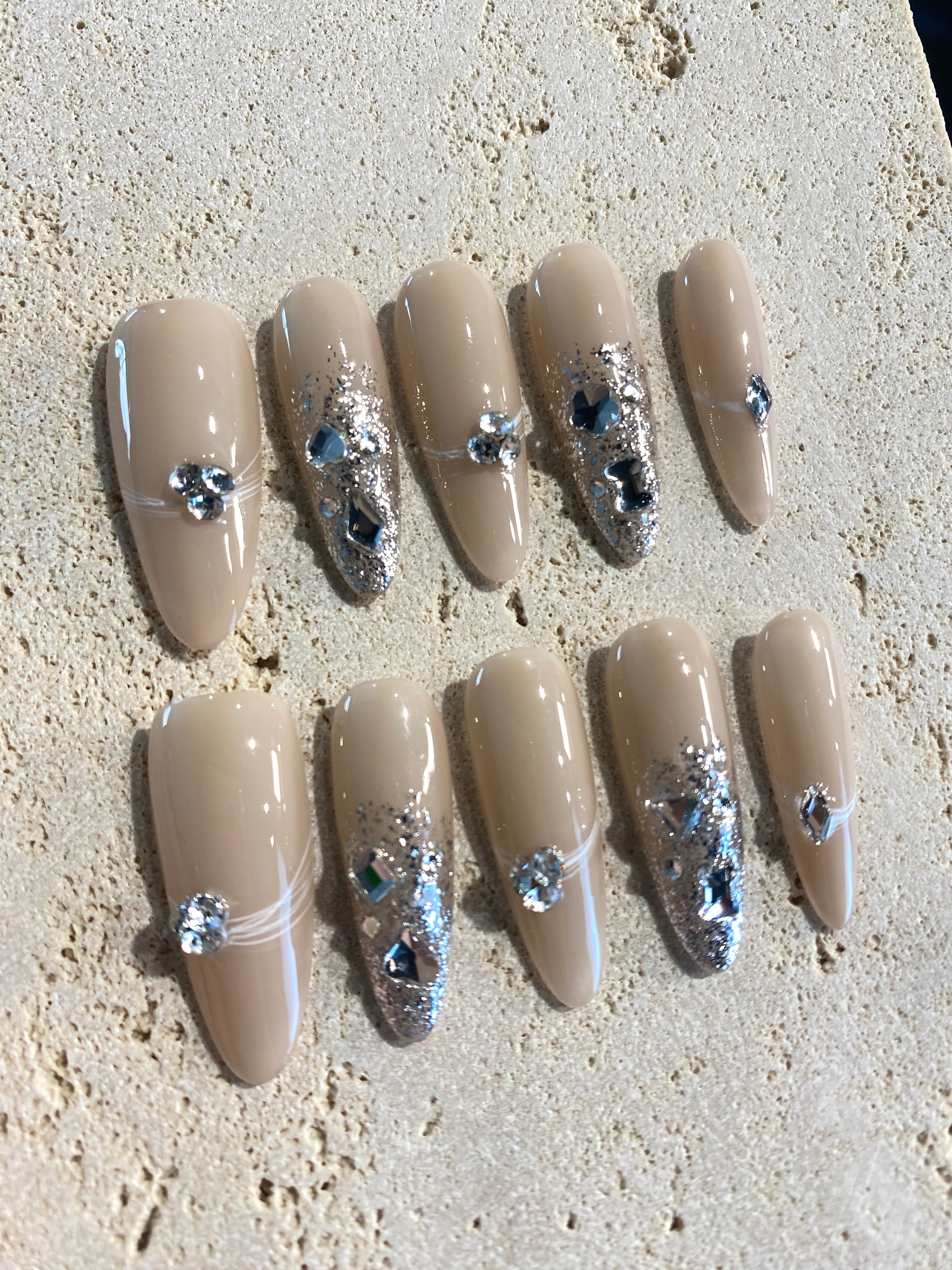 Luxury Elegance Rhinestone Press On Nails