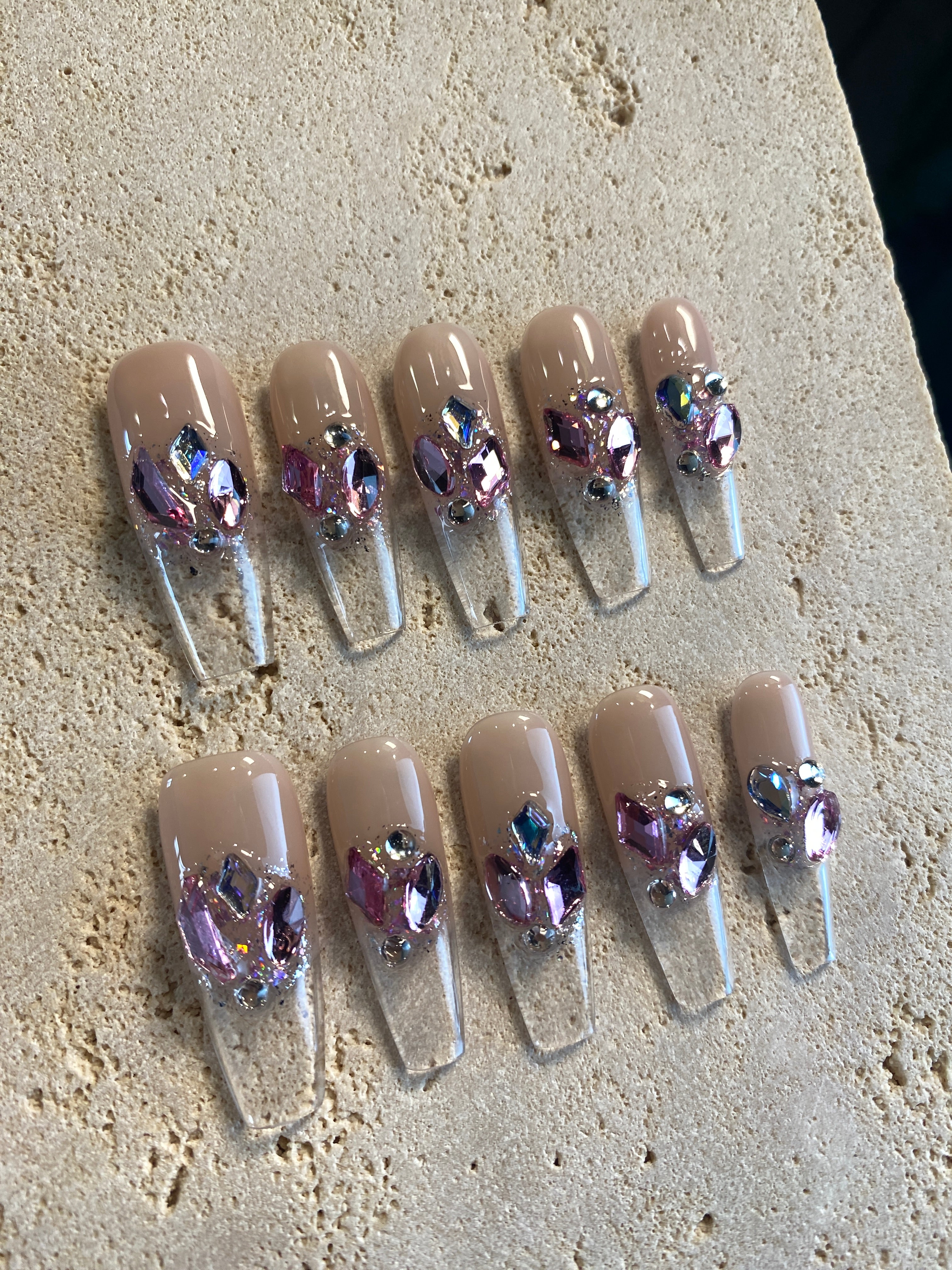 Pink In Heart Press On Nails