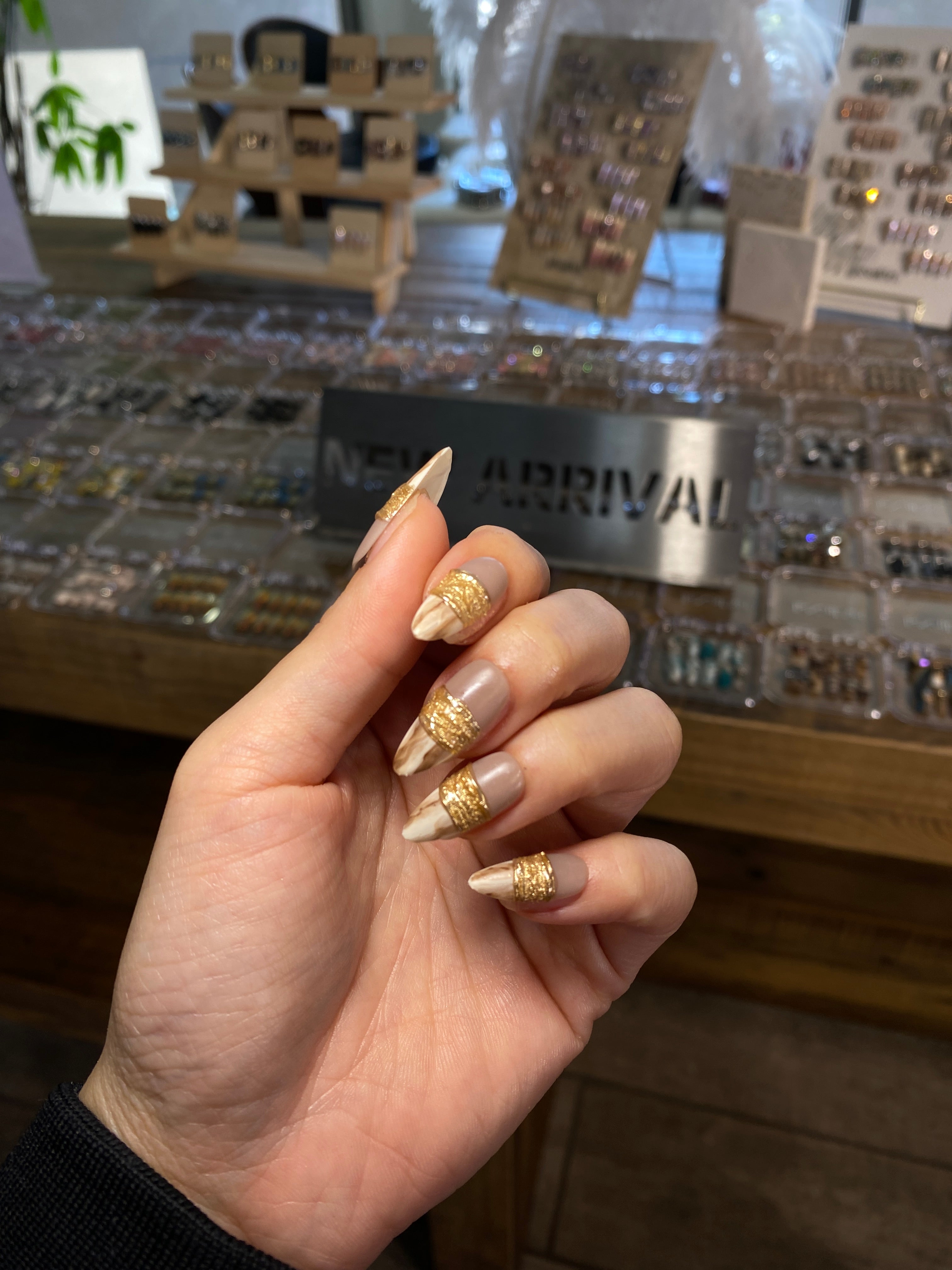 Golden Desert Press On Nails